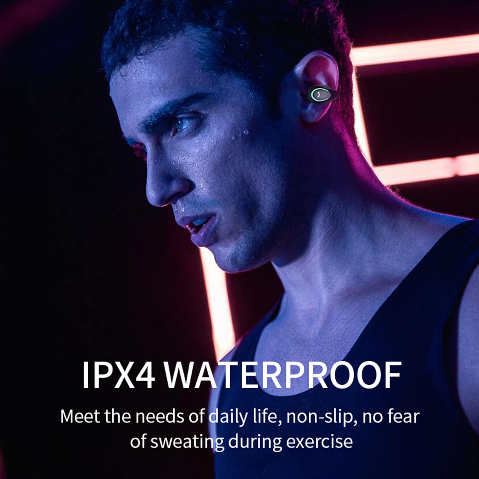 Open Ear Wireless Bluetooth Earbuds - Sports Headphones with Microphone, Waterproof & Lightweight for Running, Workout - Long Battery Life, Compatible with Android/iOS (Grey) | Perfect for Gym, Jogging & Outdoor Activities