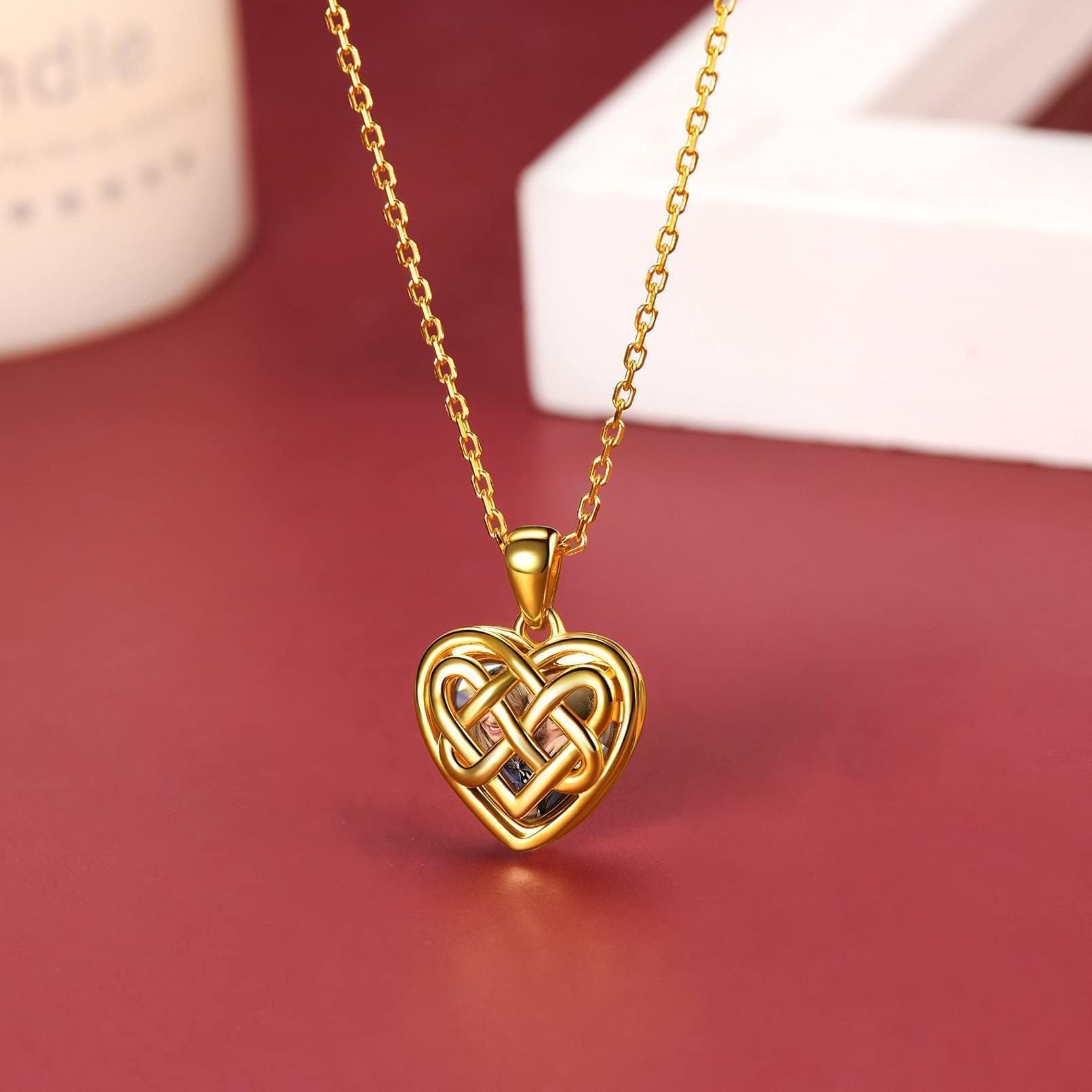 FaithHeart Personalized Heart Locket Necklace for Women - Sterling Silver/Stainless Steel Photo Pendant - Custom Memorial Jewelry Gift with Elegant Box - Perfect for Anniversaries, Valentine's Day & Keepsake Gifts