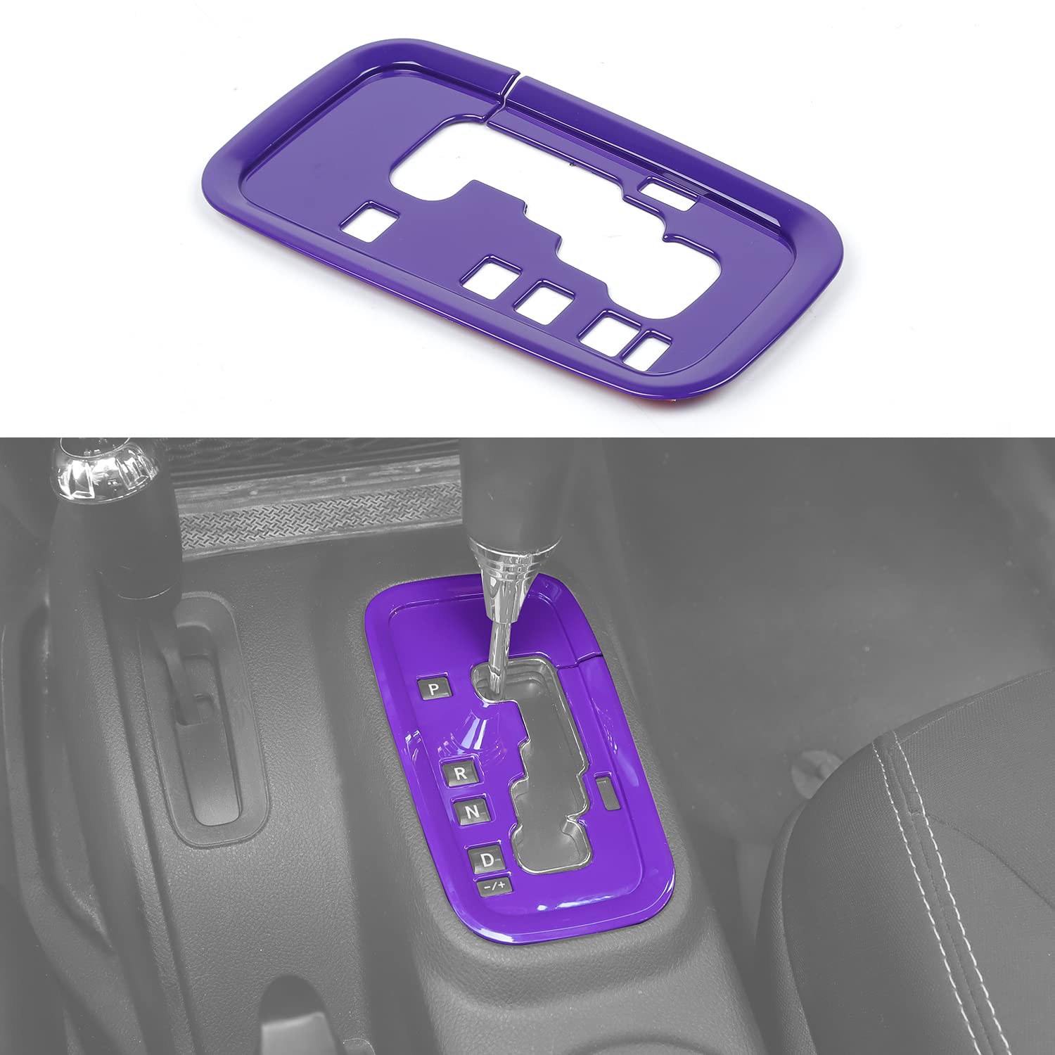 RT-TCZ Jeep Wrangler JK JKU (2011-2018) Gear Shift Panel Trim Cover - ABS Plastic Center Console Interior Accessory for 2/4 Door Models - Purple Upgrade for Off-Road & Daily Driving