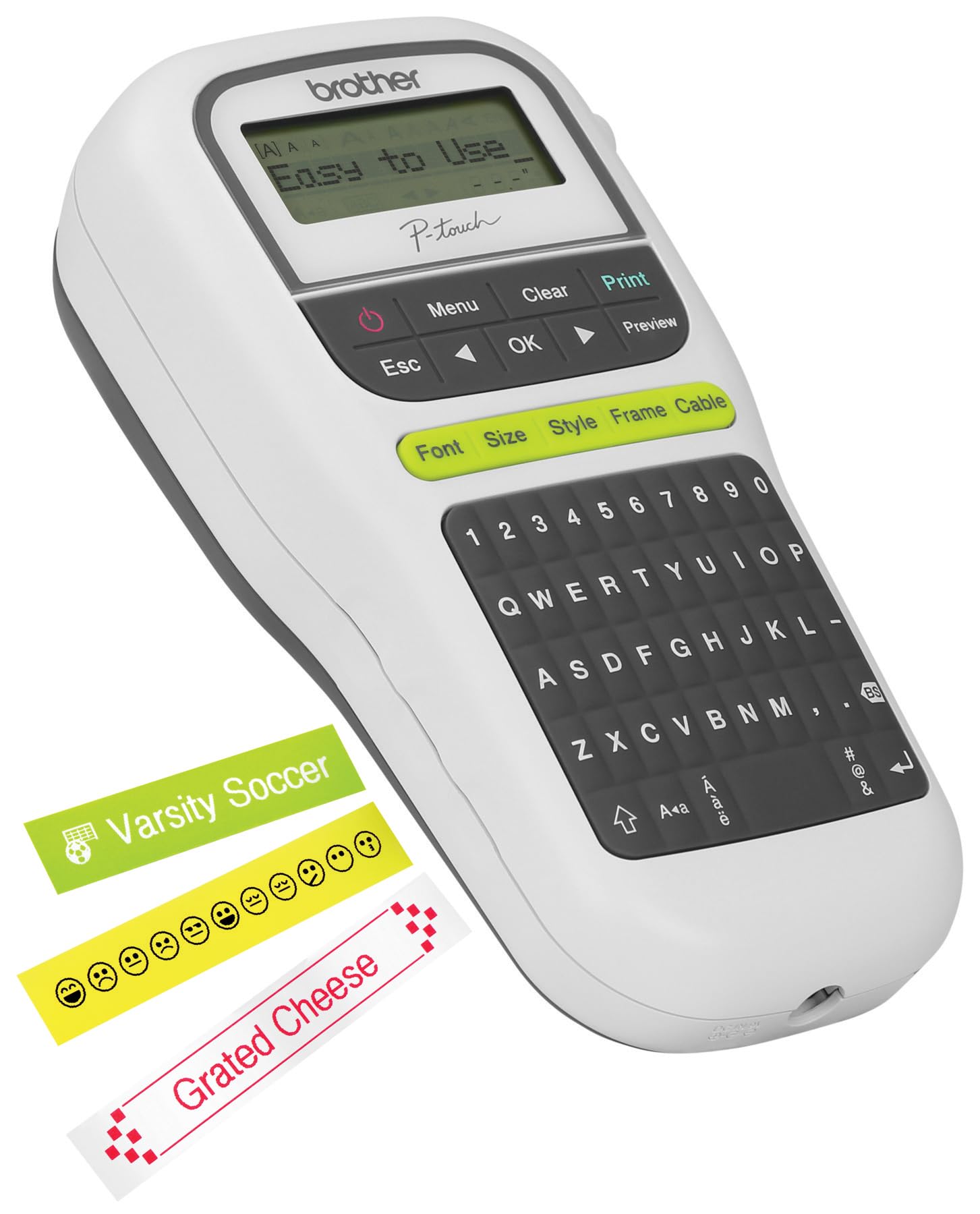 Brother P-Touch PTH110 Portable Label Maker - Compact & Lightweight with QWERTY Keyboard & One-Touch Keys - White Label Printer for Office, Home Organization, School Supplies & Craft Projects