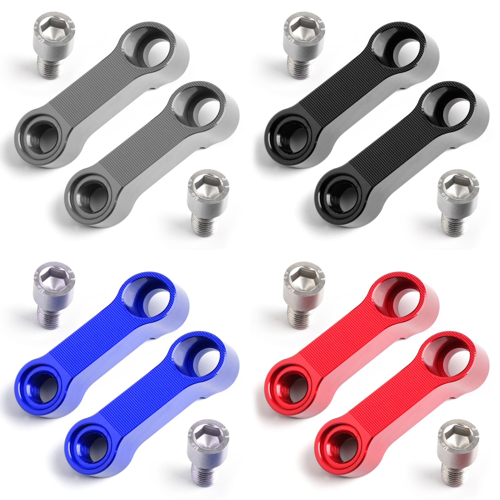 10mm Honda Pair Aluminum Motorcycle Mirror Extenders Riser Extension - Universal Fit for Cruiser, Sport Bikes - Improve Visibility & Safety on Road Trips