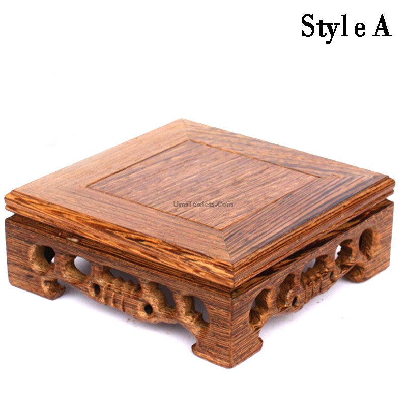 Handcrafted Wenge Wood Teapot Stand - Natural Wood Tea Tray for Chinese Gongfu Tea Ceremony, Home Decor & Tea Party Serving Tray