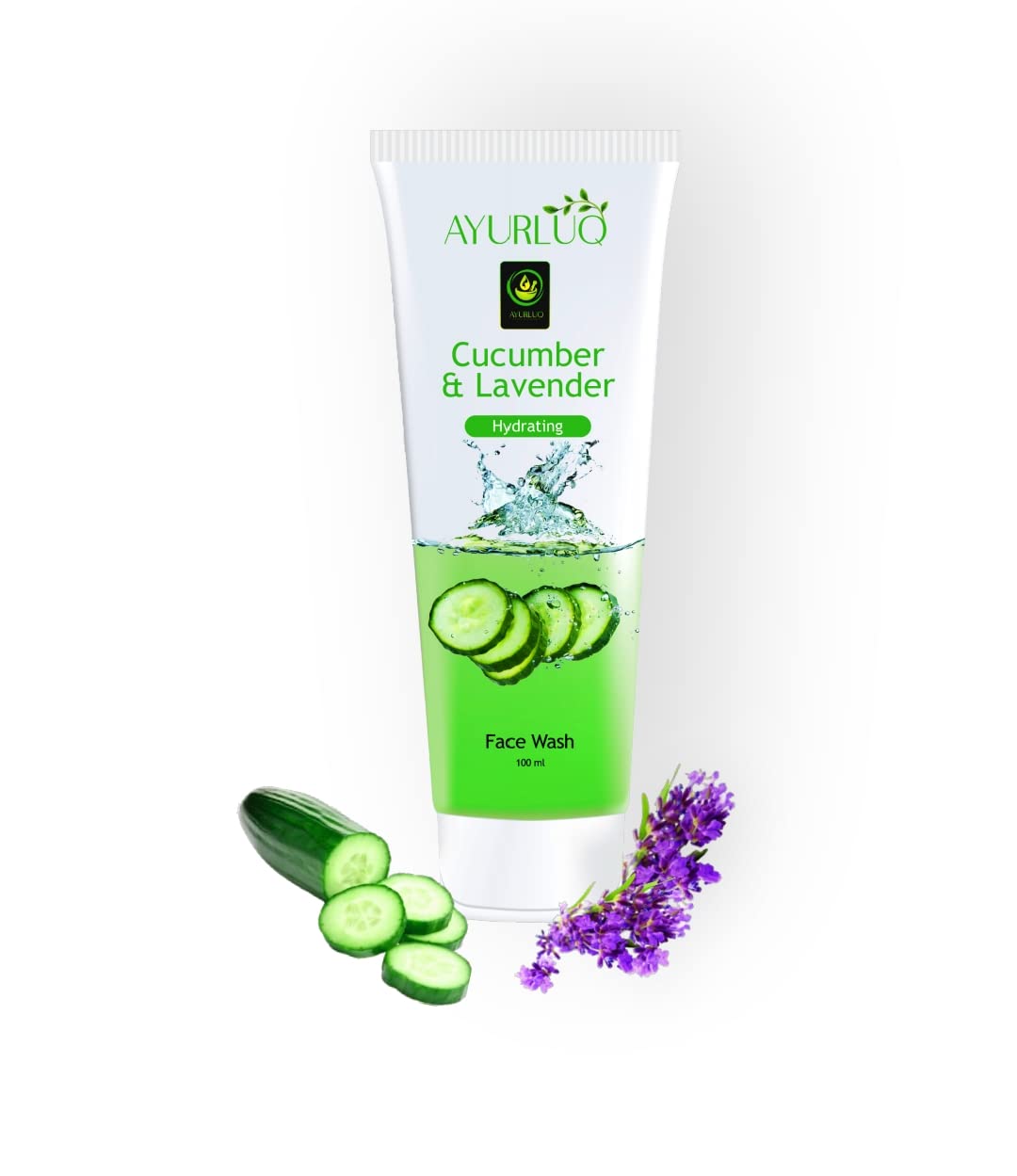 Ayurluq Skin Refreshing Daily Face Wash with Cucumber, Lavender & Apricot Extracts - 100ml for All Skin Types | Gentle Cleansing for Morning & Night Routine