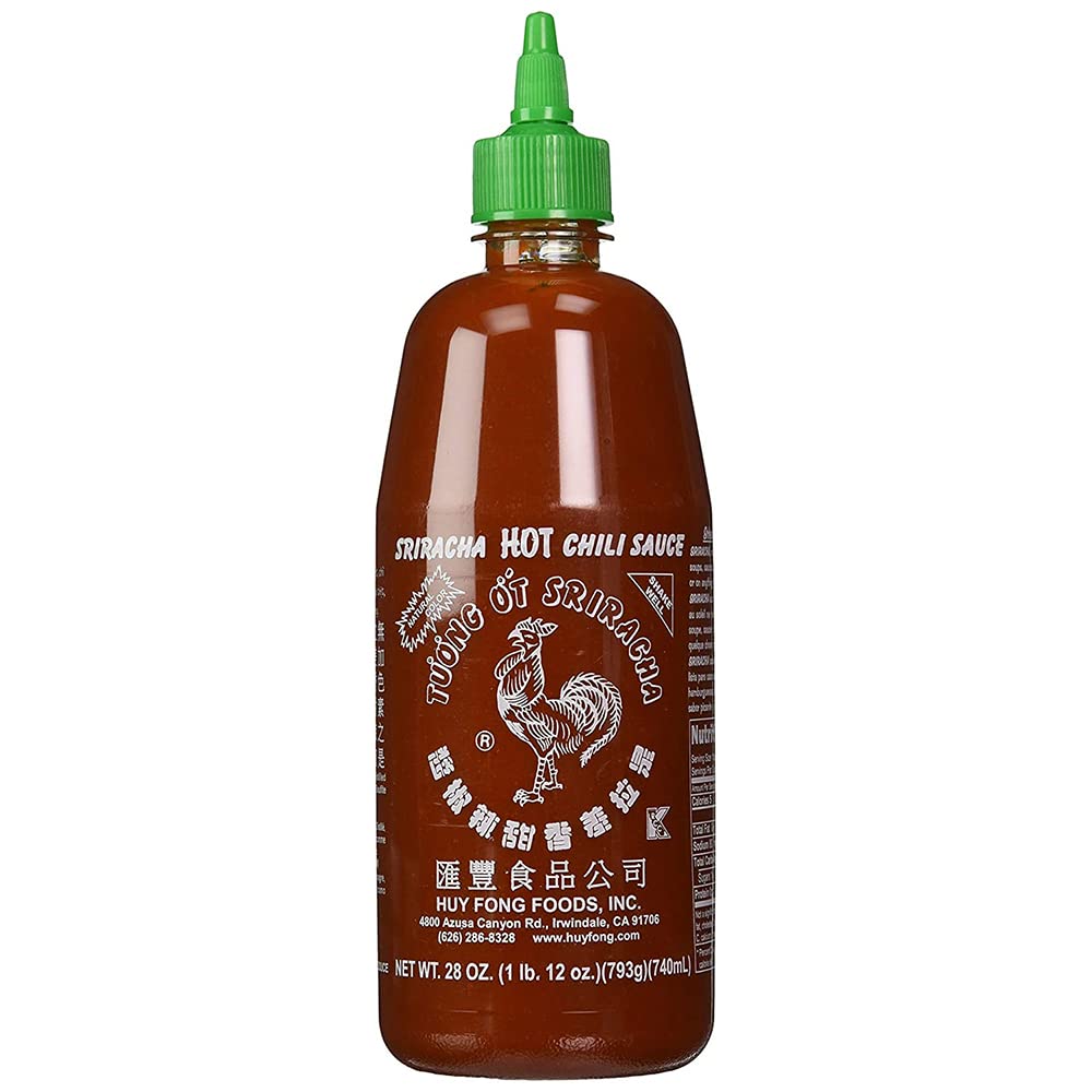 Huy Fong Sriracha Hot Chili Sauce 28oz (Pack of 3) - Perfect for Cooking, Dipping & Spicing Up Asian Dishes, Burgers & More