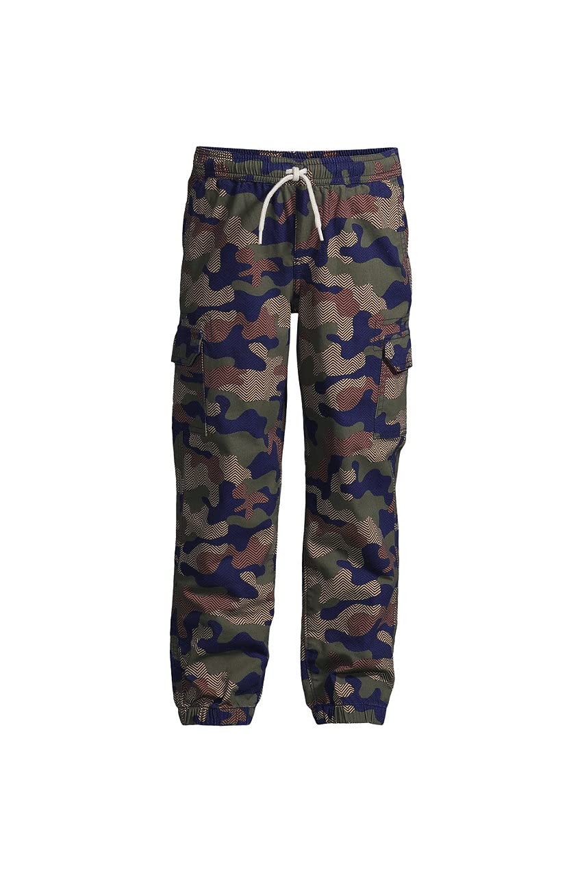 Lands' End Boys' Stretch Woven Jogger Pants with Iron Knee - Comfortable Pull-On Joggers for School, Play & Everyday Wear
