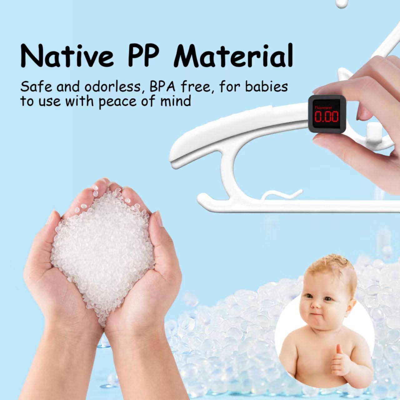 40 Pack Baby Hangers for Nursery Closet - Extendable & Non-Slip Infant Hangers (11