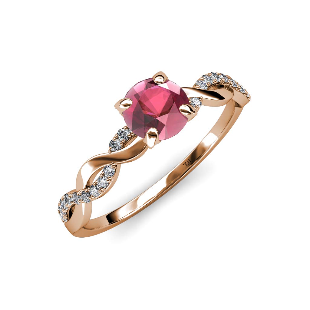 1.33ctw Rhodolite Garnet & Diamond Infinity Engagement Ring for Women in 14K Rose Gold - Perfect for Proposals, Anniversaries & Romantic Occasions