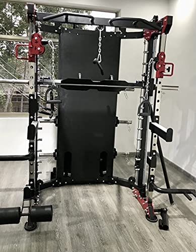 2024 Heavy Duty Commercial Smith Machine with Adjustable Safety Stops - Red | Gym Strength Training Equipment for Home & Commercial Use