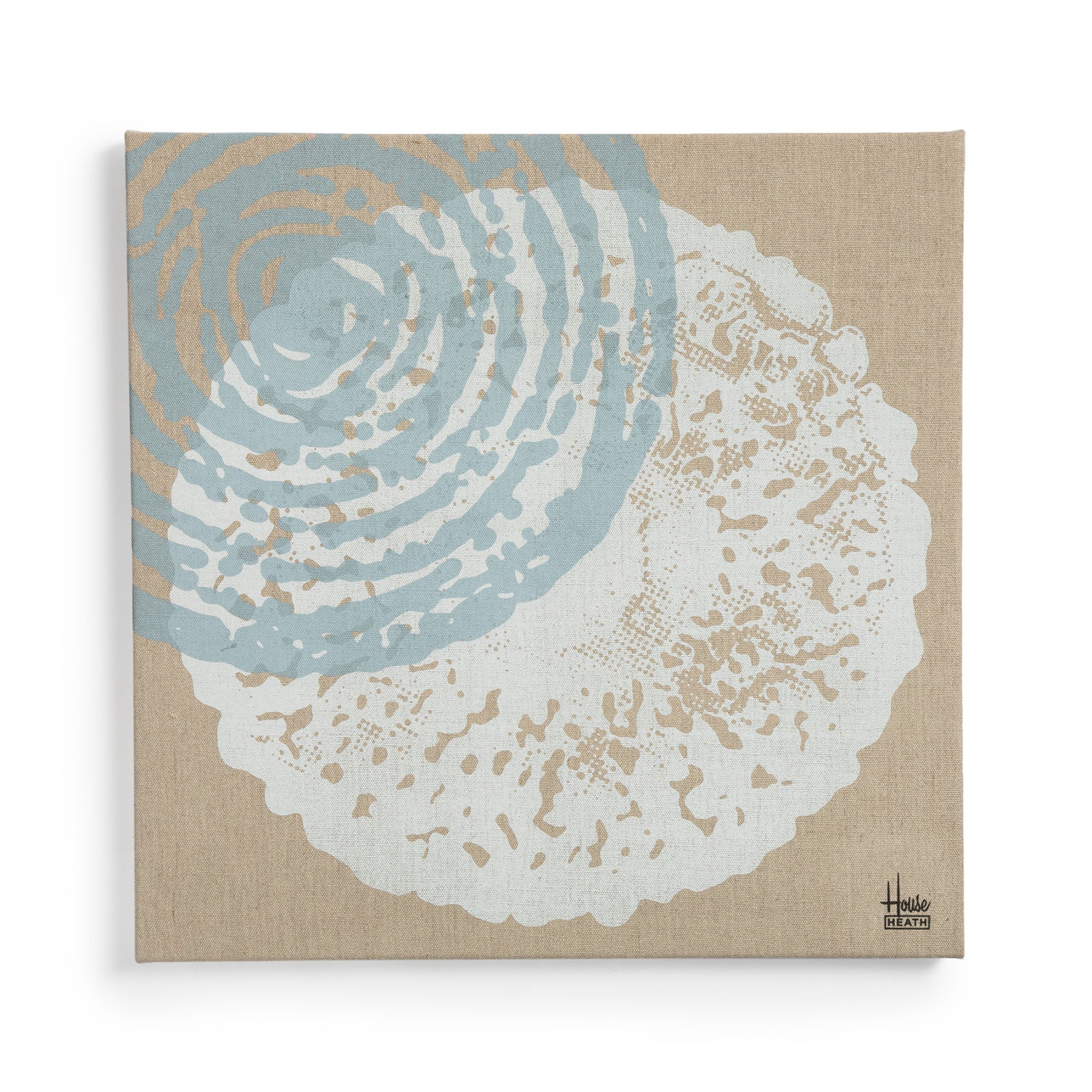 Premium White and Blue Linen Screen Print Fabric - Perfect for Home Decor, DIY Projects & Fashion Design