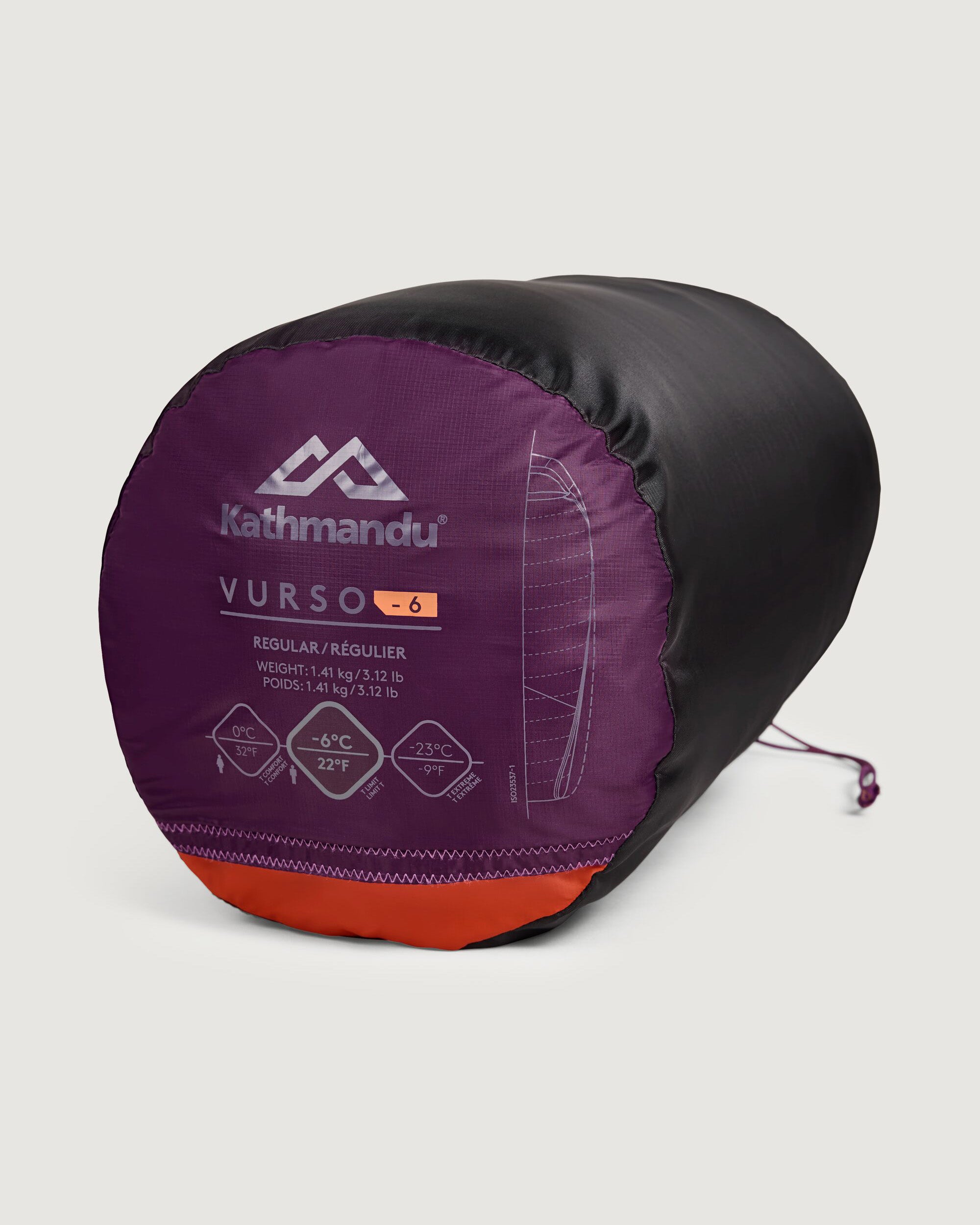 Vurso 6°C Lightweight Compact Sleeping Bag for Camping, Hiking & Backpacking - Regular Size, Jam/Red Earth - Perfect for Outdoor Adventures & Travel