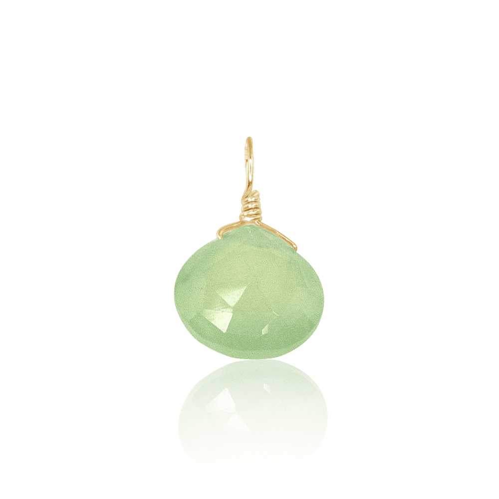 Natural Prehnite Teardrop Pendant Necklace - Healing Crystal Jewelry for Women - Perfect for Meditation, Yoga & Spiritual Gifts