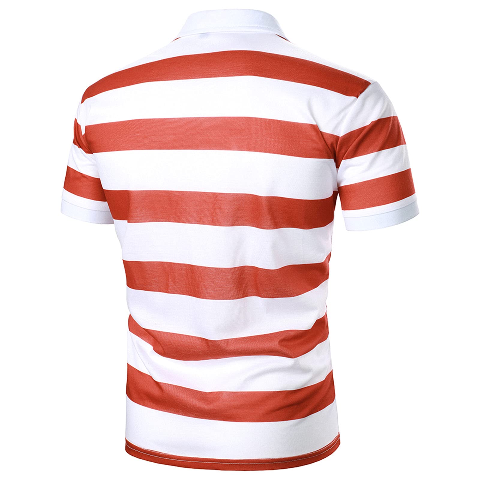 Men's Short Sleeve Casual Button Down Shirt - Striped Printed Summer Dress Shirt with Quality Stitching | Perfect for Spring/Summer Wear, Office Casual & Weekend Outings