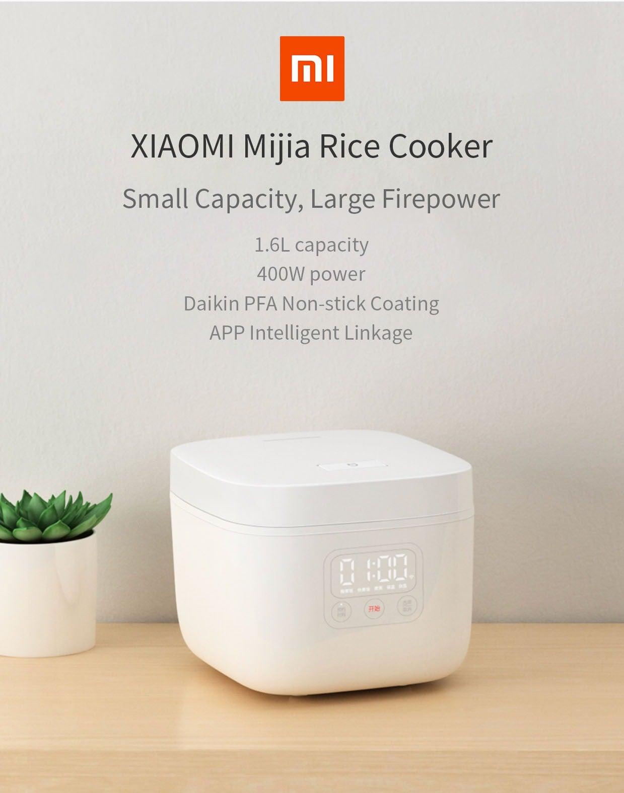 Xiaomi MIJIA Mini Smart Rice Cooker with APP Control - Perfect for Small Kitchens, Dorms & Travel | 1.6L Capacity, Fast Cooking & Keep Warm