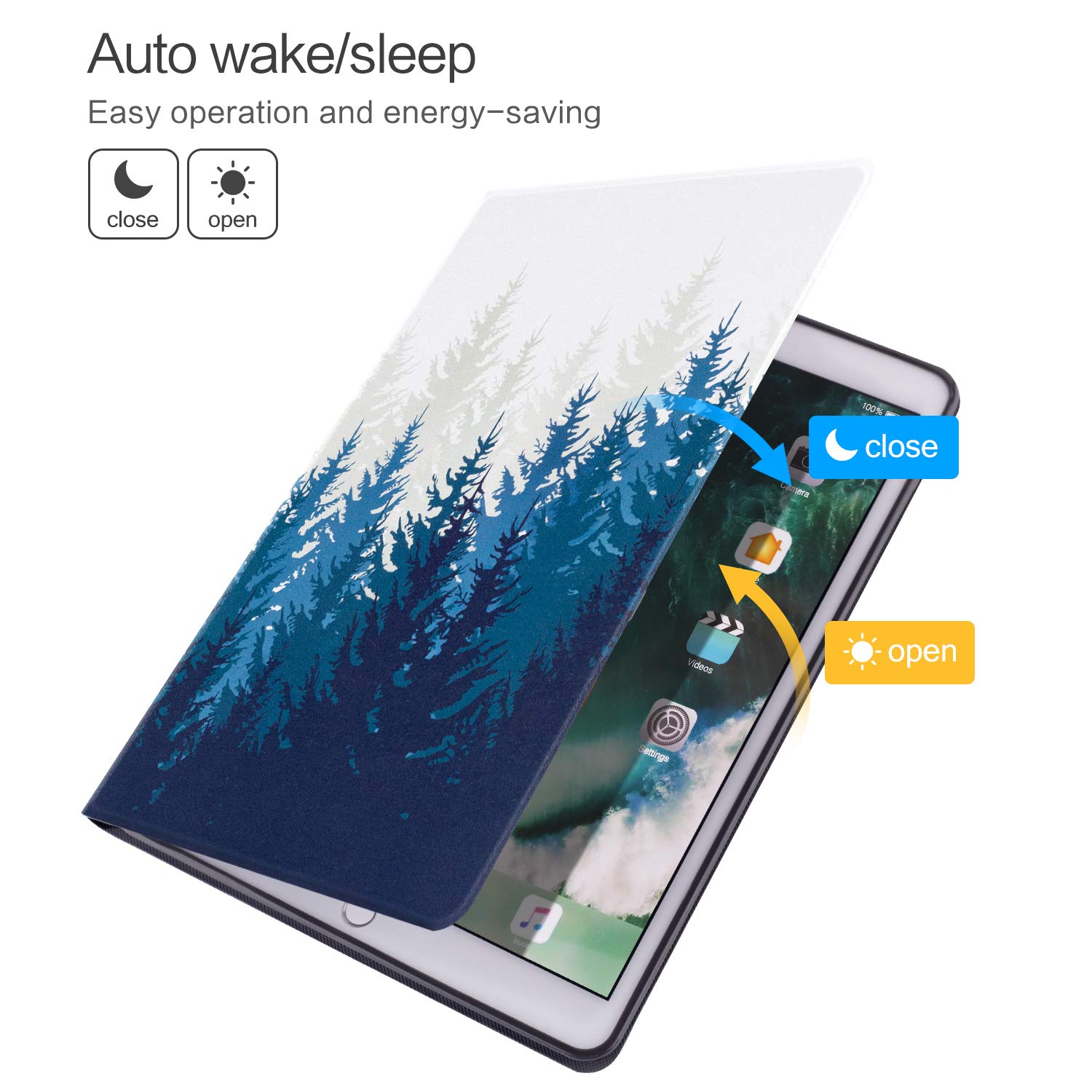 Vimorco Premium Leather Folio Case for iPad 9.7 (2018/2017), iPad Air 2 & iPad Air 1 - Shockproof TPU Back Cover with Adjustable Stand & Auto Wake/Sleep - Perfect for Work, Travel & Home Use (Forest Green)