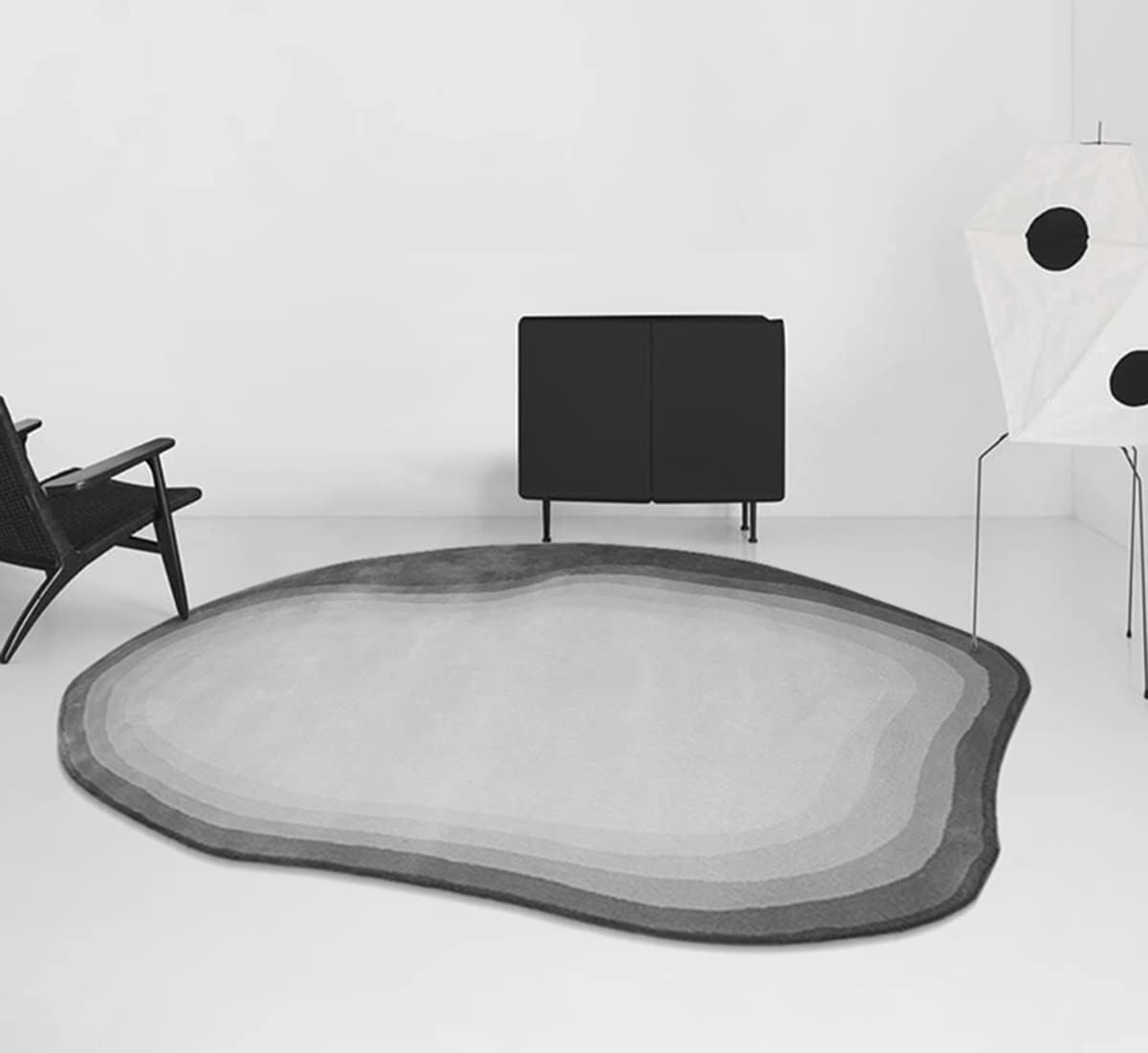 Modern Grey Abstract Area Rug 5x7 - Soft Washable Carpet for Living Room, Bedroom, Dining Room, Playroom & Home Office | Contemporary Art Deco Accent Rug for Cozy Home Decor