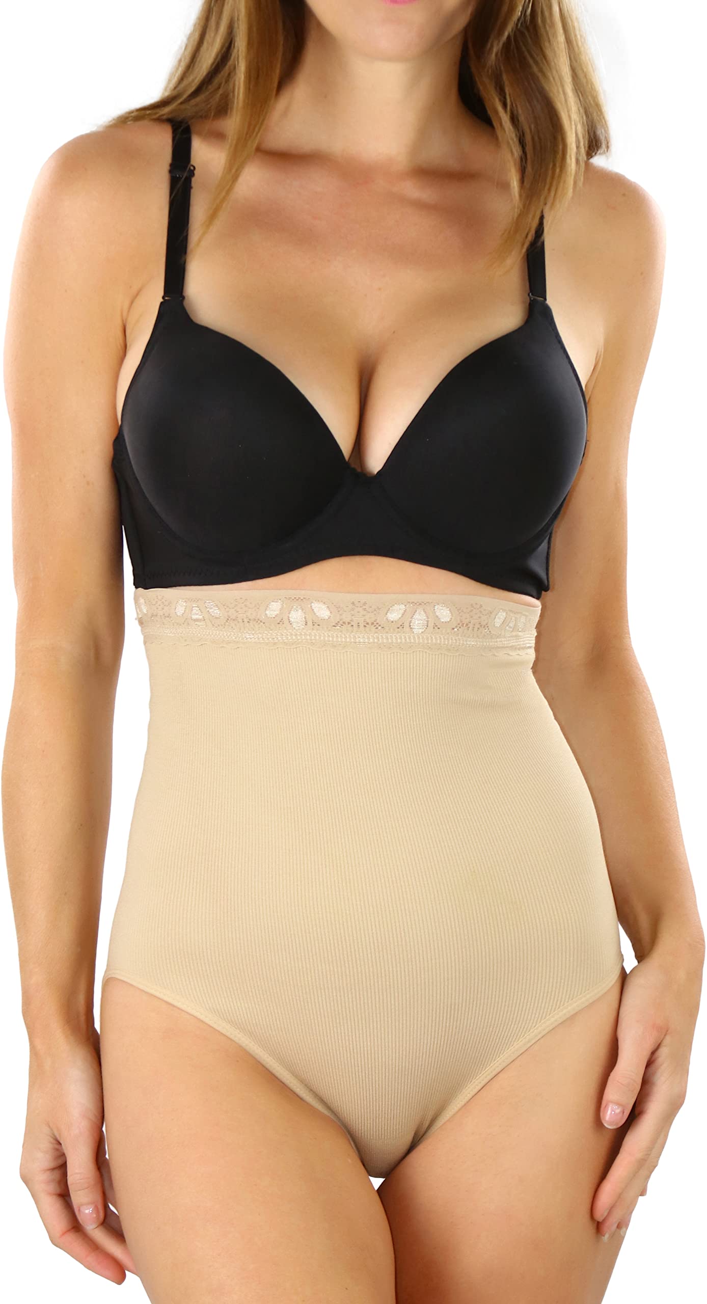 ToBeInStyle Women's High Waisted Shapewear Briefs - Nylon Spandex Blend Tummy Control Panties for Slimming & Body Shaping | Perfect for Everyday Wear, Workouts & Special Occasions