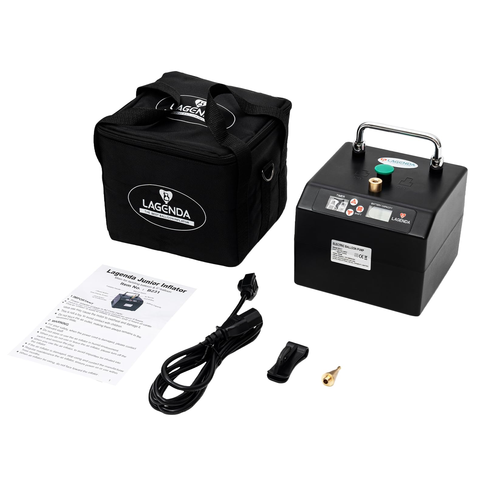 Portable Electric Balloon Pump with Timer - Fast Balloon Inflator & Air Blower for Party Decorations, Birthday Events, Wedding Balloons & Holiday Celebrations