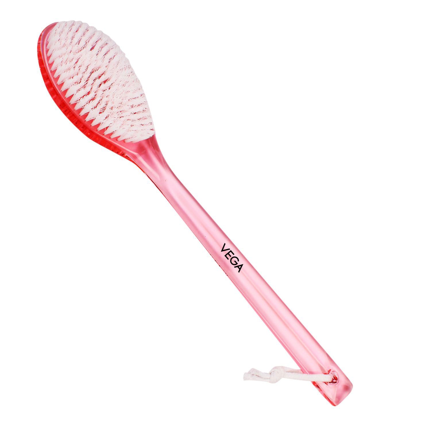 Premium VEGA Bristle Bath Brush for Exfoliation & Body Massage - Soft & Gentle Skin Care - Ideal for Shower, Spa & Relaxation at Home - Pink