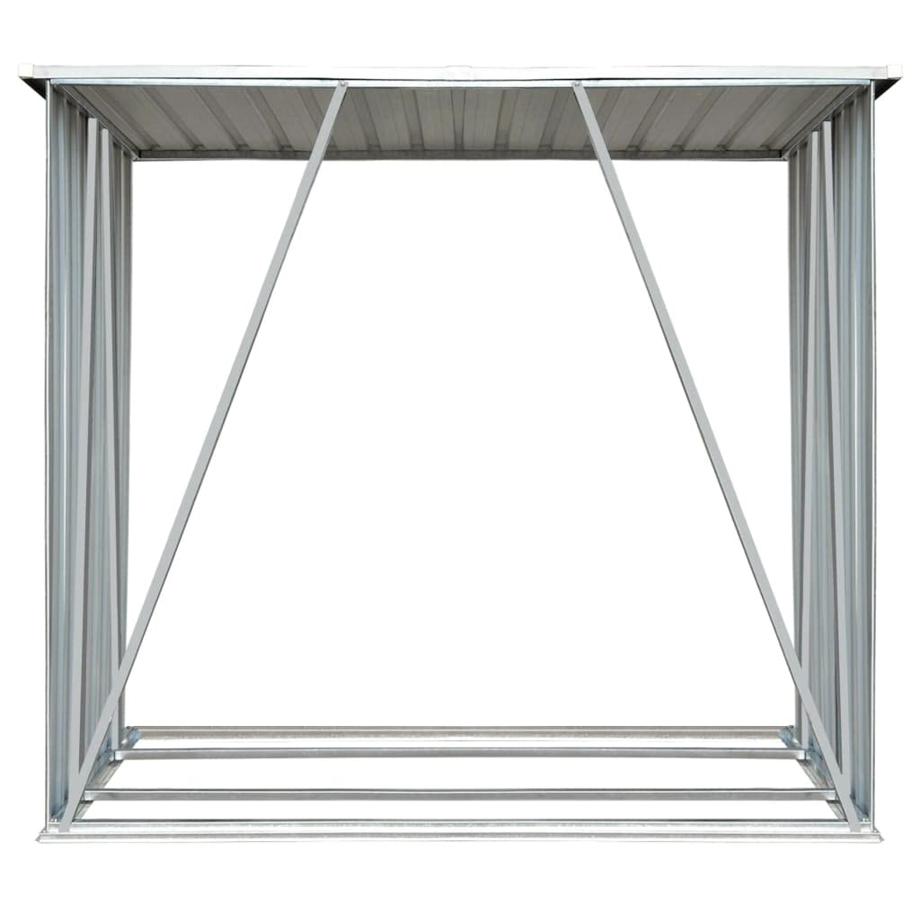 vidaXL Galvanized Steel Firewood Storage Shed - 64.2
