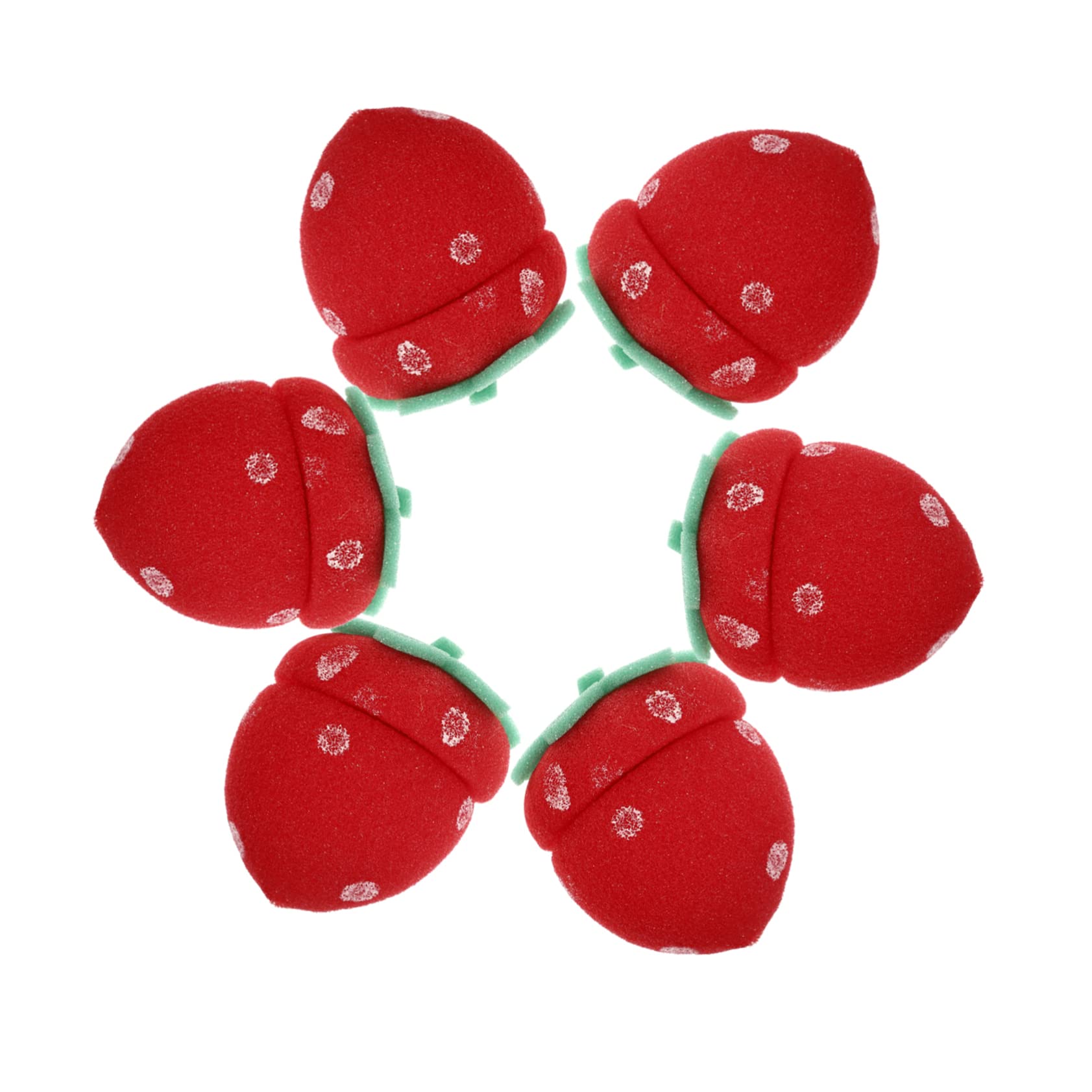 DOITOOL Thermal Hair Rollers for Curling - Flexible Self-Grip Sponge Hair Curlers with Scroll Wheel, Hot Roll Strawberry Design (Red) - Perfect for Travel, Home Styling & Salon Use