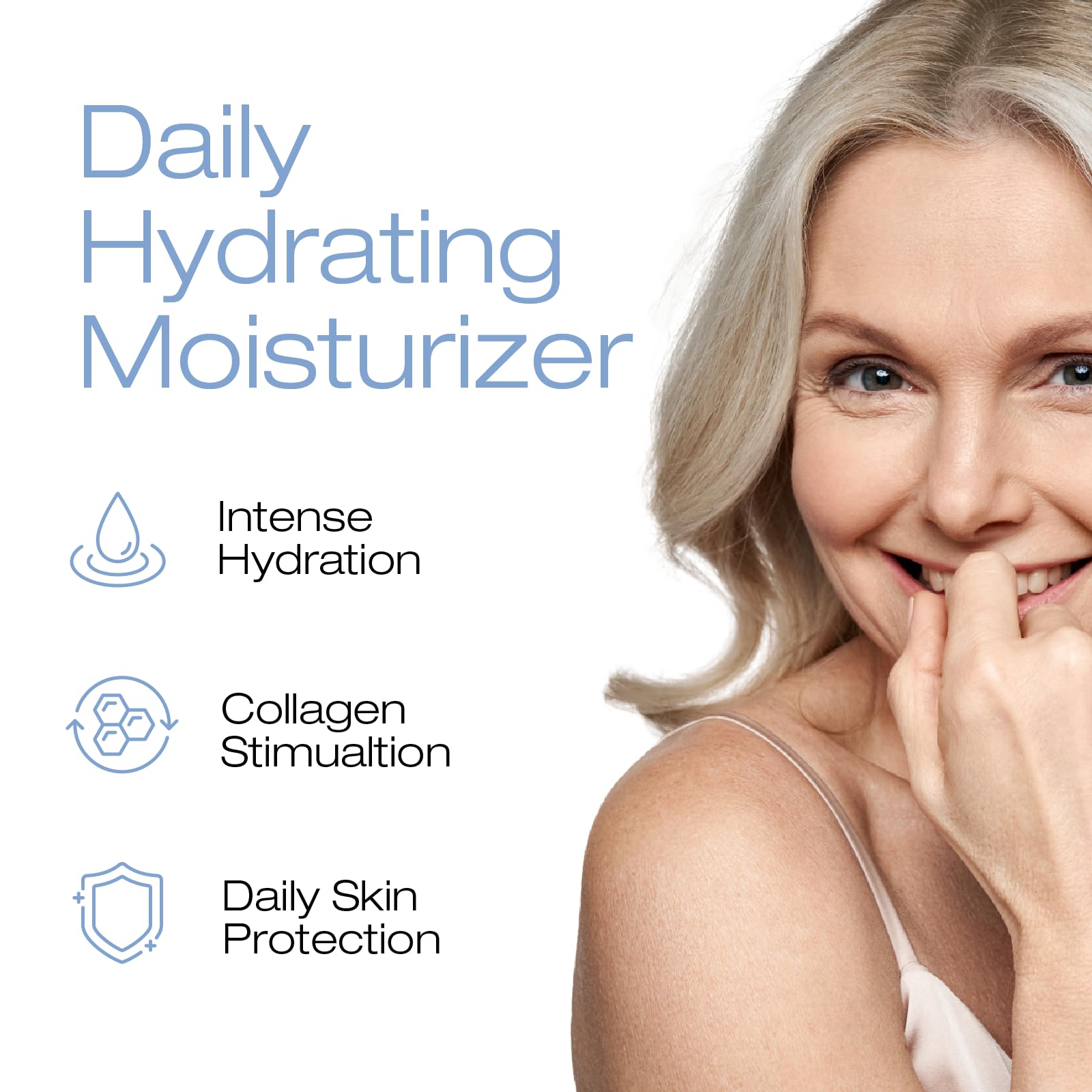 Moisture Perfect Daily Hydrator - Anti-Aging Face Cream for Women with Vitamin C, E & Collagen | Hydrating Moisturizer to Minimize Wrinkles & Fine Lines | Paraben-Free Skincare (1.7 Oz) | Perfect for Daily Use, Night Routine & Travel Skincare