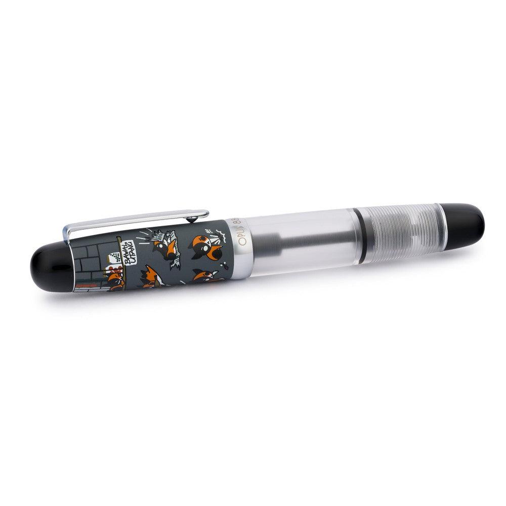 Opus 88 × Twenty Sides Grumpy Ming Ming Fountain Pen - Premium Japanese Eyedropper Fountain Pen with Jowo Nib - Perfect for Calligraphy, Journaling & Gift Giving