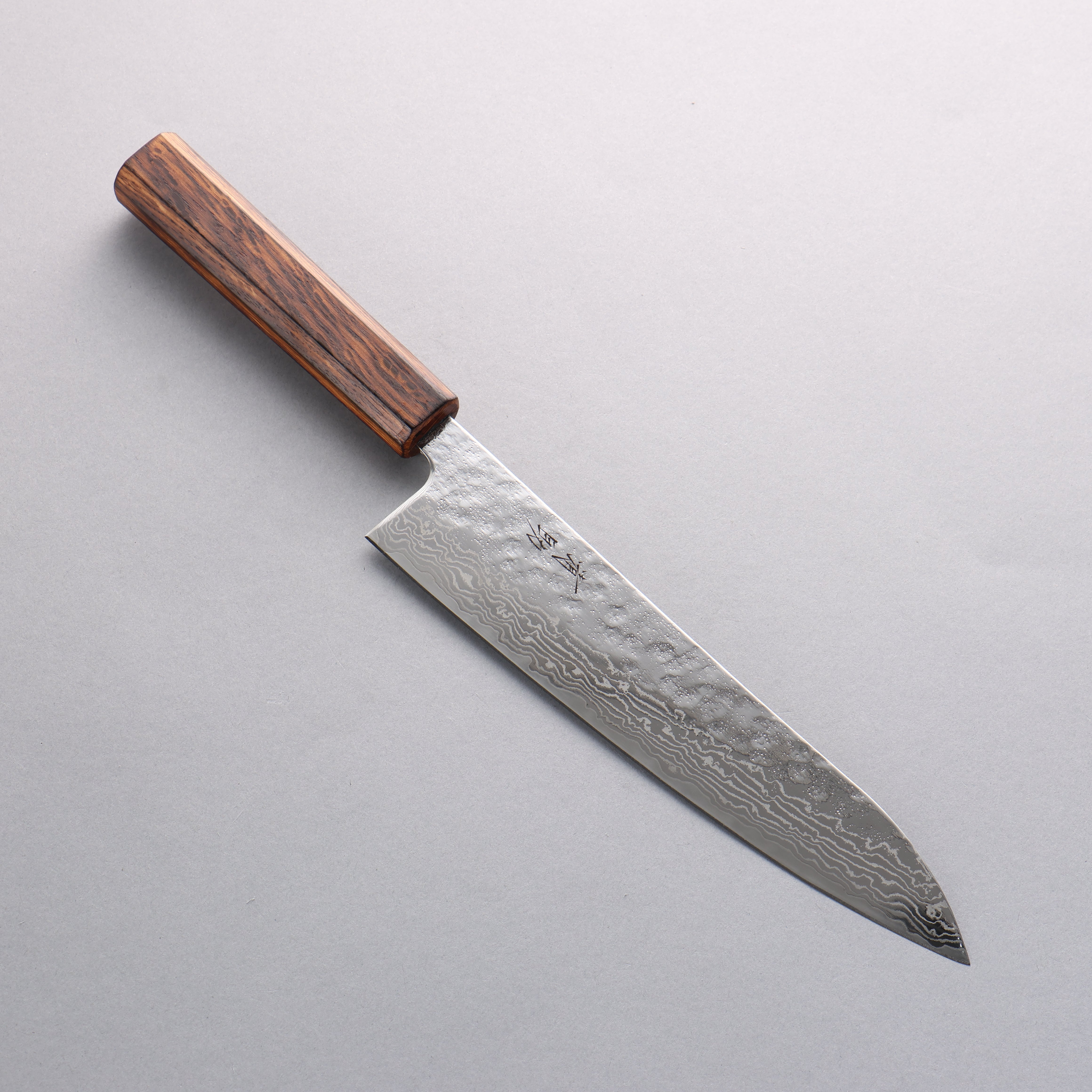Premium 210mm Gyuto Chef Knife - 440C Stainless Steel Hammered Damascus Blade with Oak Handle - Perfect for Sushi, Meat Slicing & Professional Kitchen Use