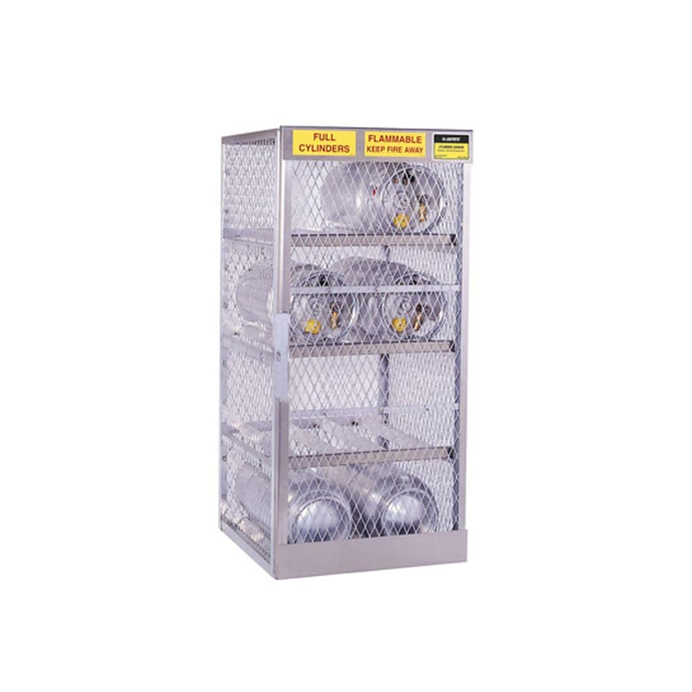 Heavy Duty Cylinder Locker for 8 Horizontal 20-33 lb LPG Tanks - Secure Outdoor Propane Storage for Garage, RV & Camping Safety