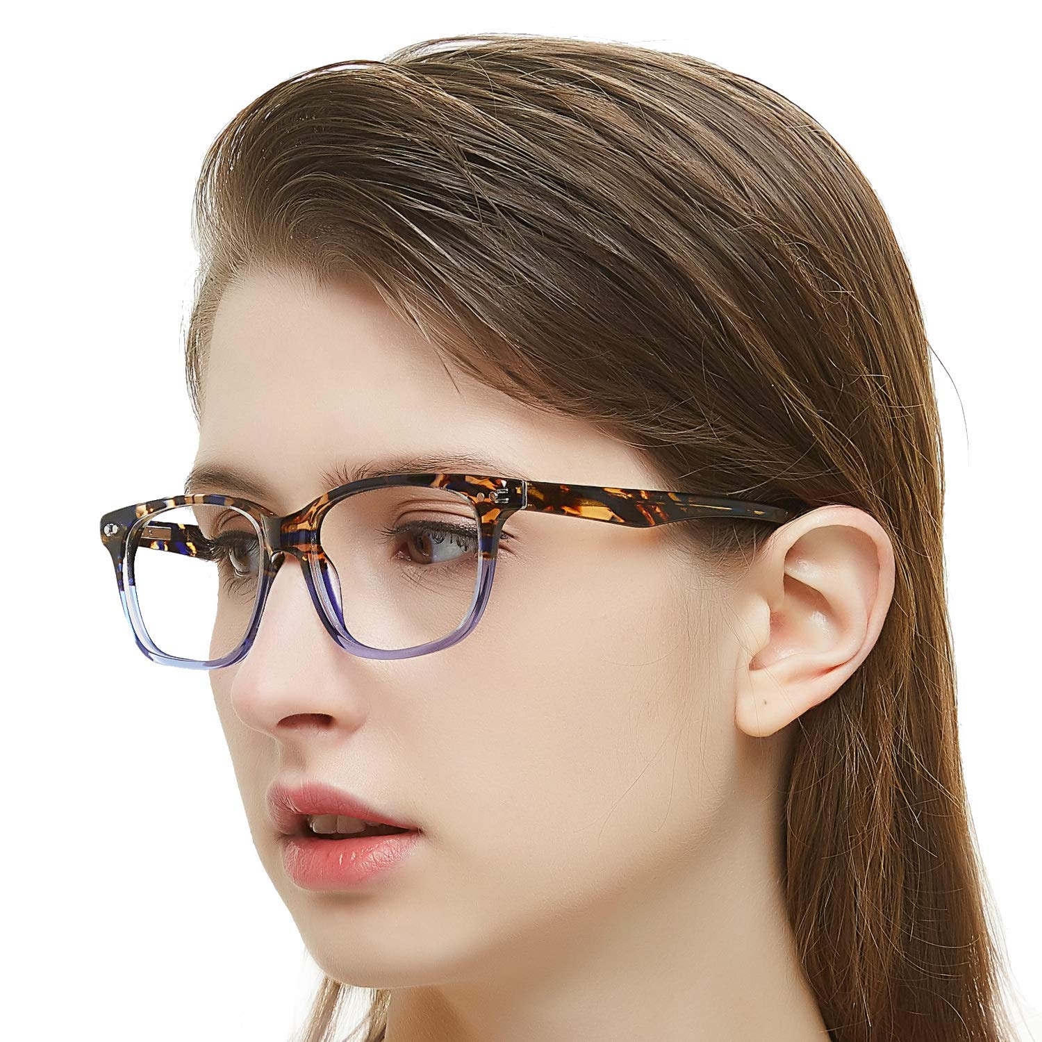 OCCI CHIARI Blue Light Blocking Glasses for Women - Square Nerd Eyeglasses Frame - Computer & Gaming Glasses - Reduce Eye Strain for Office Work & Screen Time