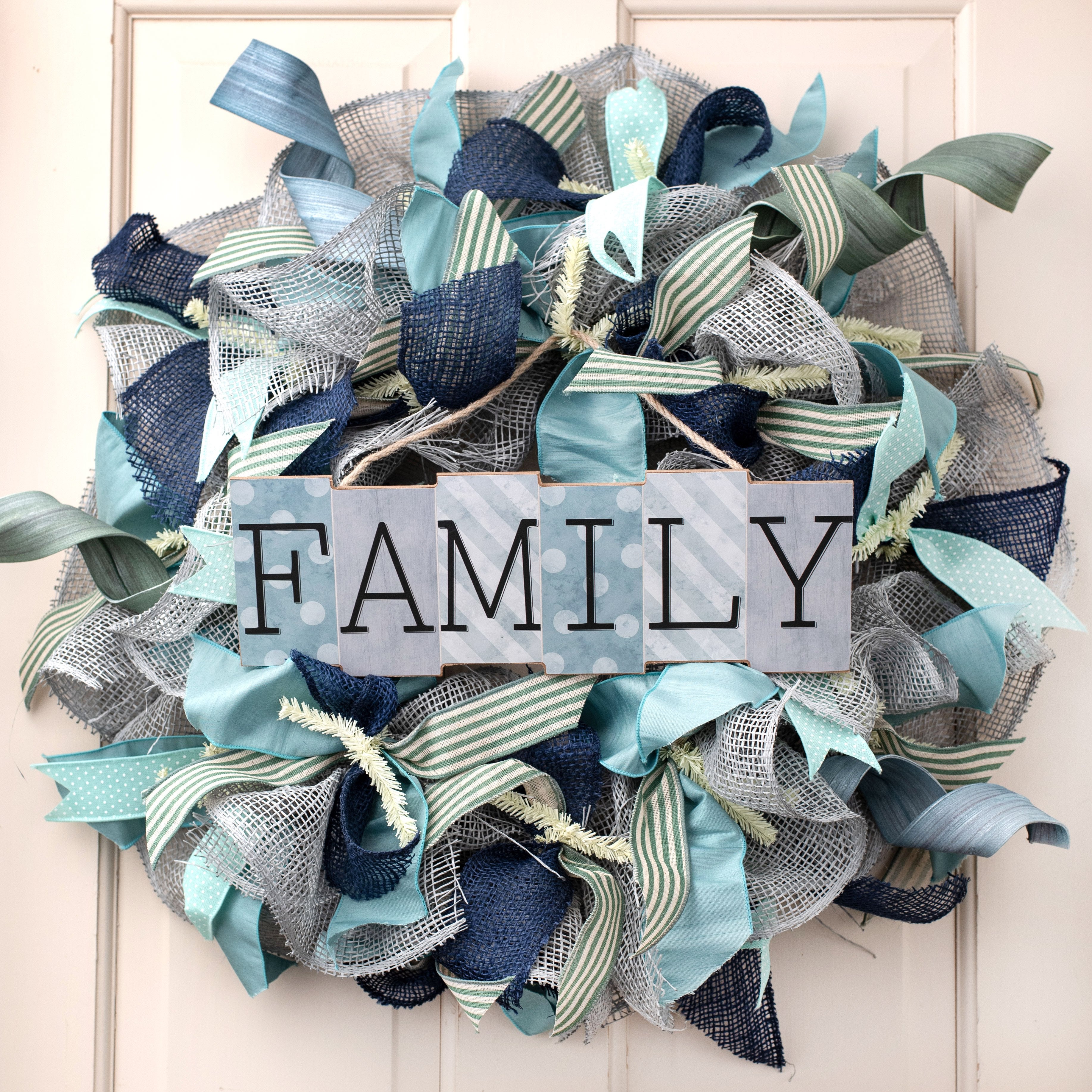 1.5 Inch Pinstripe Cotton Ribbon - Dusty Blue (10 Yards) for Gift Wrapping, DIY Crafts, Scrapbooking & Party Decorations