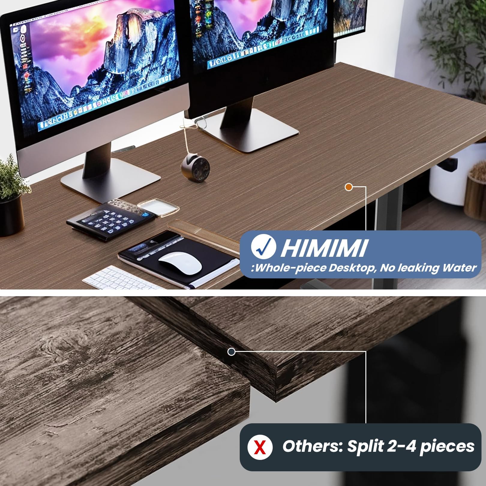 Himimi Electric Height Adjustable Desk 110 x 60 cm - Ergonomic Standing Work Table with 4 Memory Presets, Sit Stand Computer Desk for Home Office, Gaming & Workspace