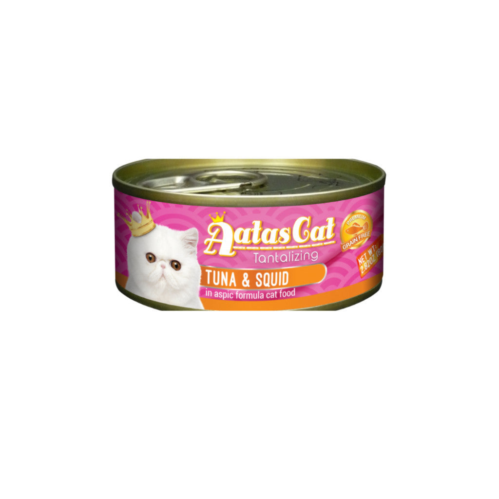 Premium Aatas Cat Food Variety Pack - Tuna, Ocean Fish, Squid, Snapper, Shirasu Sardine & Crab in Beef Aspic (80g) - High-Protein, Nutrient-Rich Wet Cat Food for Adult & Senior Cats - Perfect for Mealtime, Training Treats & Picky Eaters