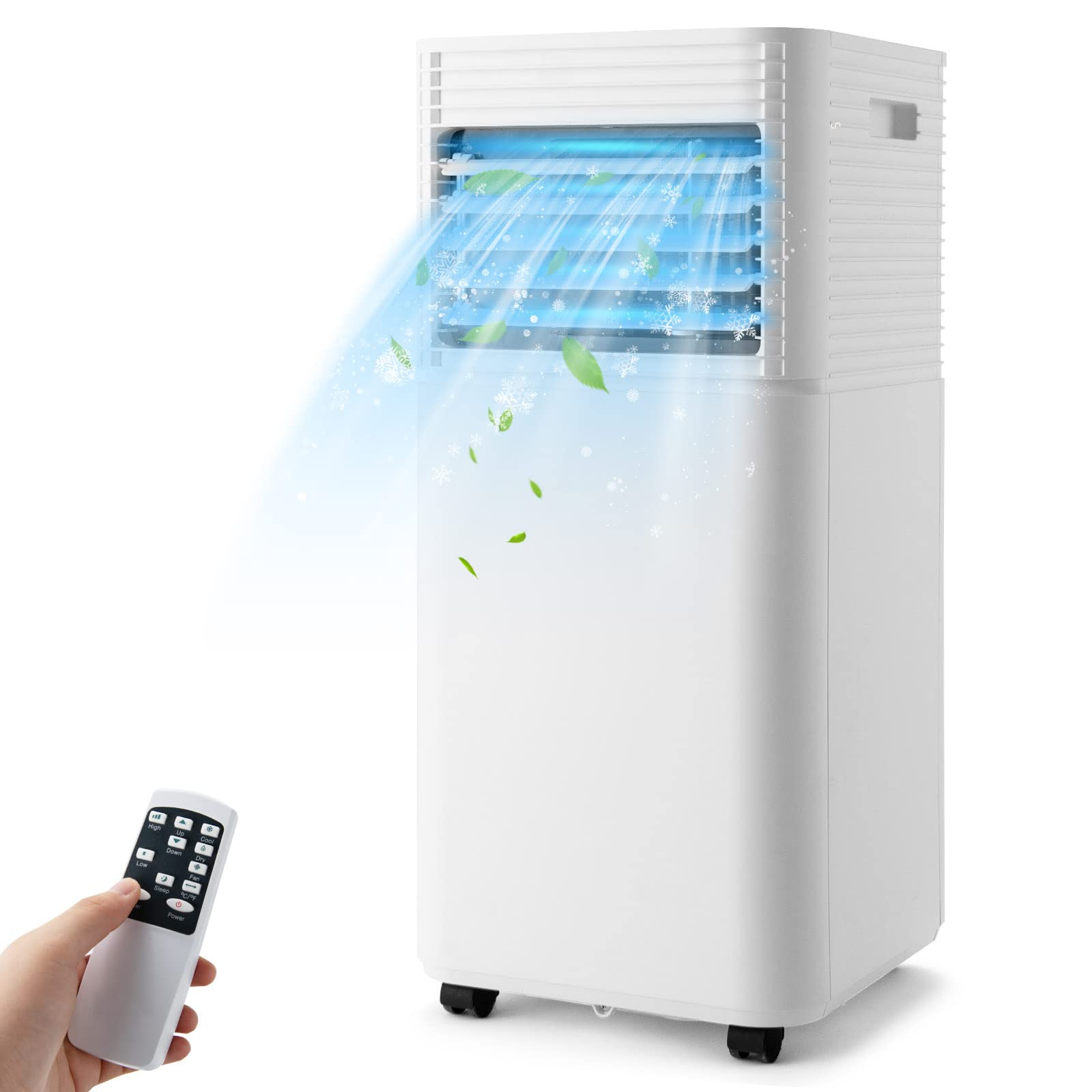 PETSITE 10000 BTU Portable Air Conditioner - 3-in-1 Cooling Unit with Fan & Dehumidifier for Rooms Up to 350 sq.ft | Perfect for Bedrooms, Offices & Small Apartments (Black)