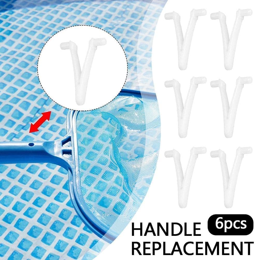 6Pcs White Pool Supply V Clip Set - Replacement Butterfly Clips for Swimming Pool Spa Brush & Vacuum Head - Durable V Clips & Pins for Pool Cleaning Accessories - Perfect for Pool Maintenance & Spa Equipment Repair