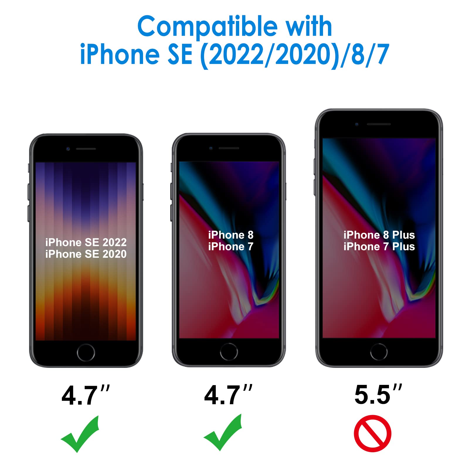 JETech iPhone SE 2022/2020 iPhone 8 iPhone 7 Screen Protector - 3 Pack HD Clear PET Film - Anti-Scratch Bubble-Free Protection for Work Travel & Daily Use