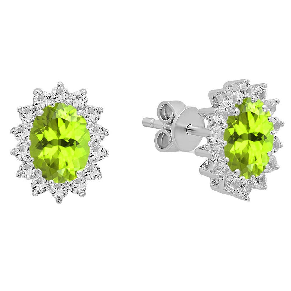 Dazzlingrock Collection Sterling Silver Halo Style Fashion Stud Earrings for Women - Perfect for Parties, Weddings & Everyday Elegance