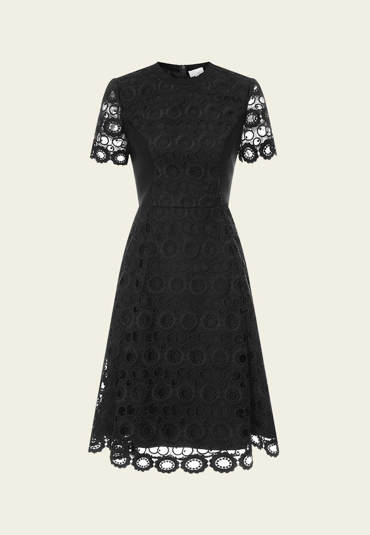 Elegant Black Lace Slim Waist Dress for Women - Perfect for Evening Parties, Date Nights & Special Occasions