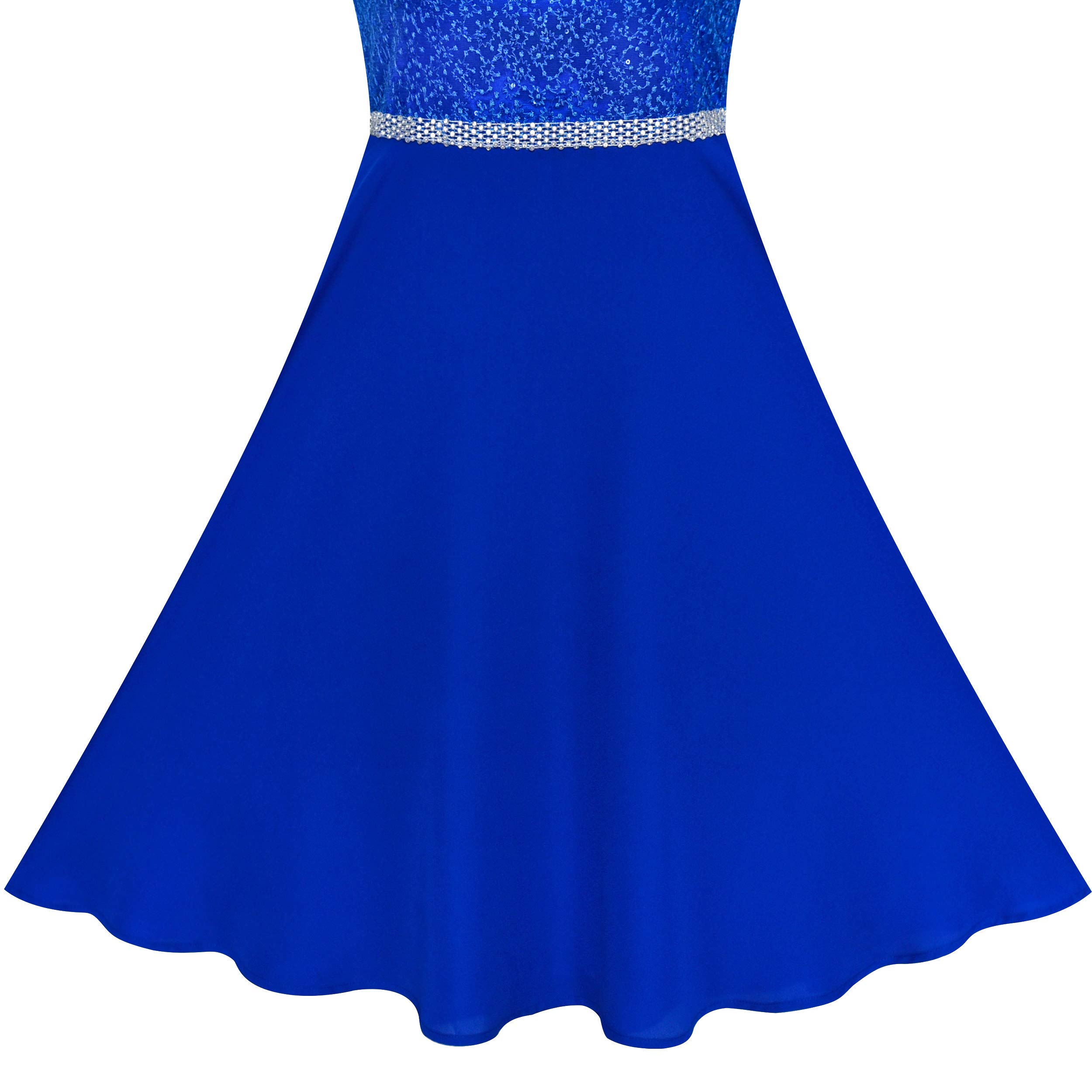 Elegant Rhinestone Chiffon Maxi Dress for Girls - Perfect for Bridesmaid, Dance, Ball & Special Occasions | Sunny Fashion Women's Formal Gown