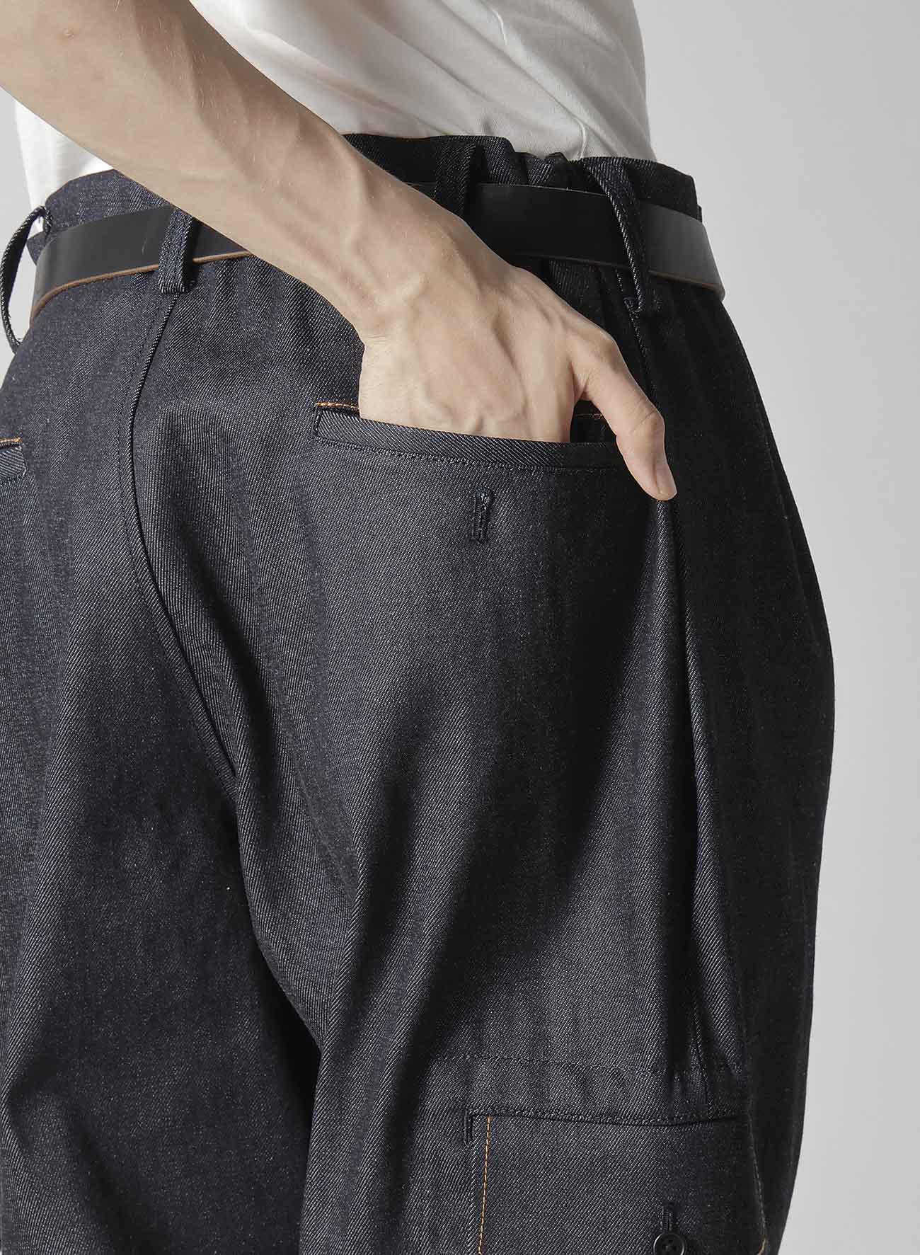 13oz Uneven Yarn Denim Tuck Pants with Color Combi Stitch - Stylish Casual Wear for Men & Women | Perfect for Everyday Outfits, Streetwear & Fashion Looks