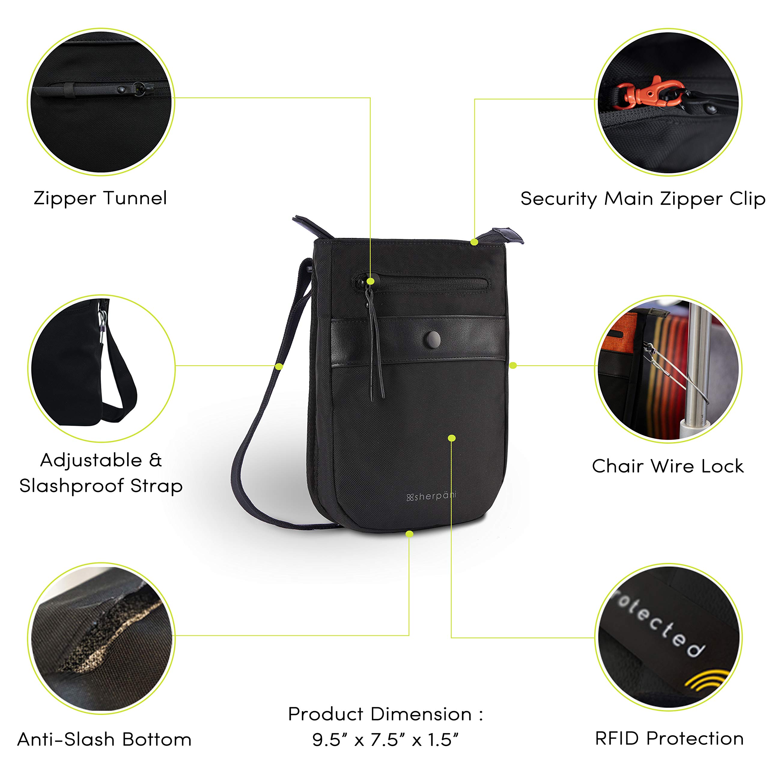 Sherpani Prima Anti-Theft Crossbody Bag for Women - Secure Travel Shoulder Purse with RFID Protection | Perfect for Commuting, Shopping & Vacation