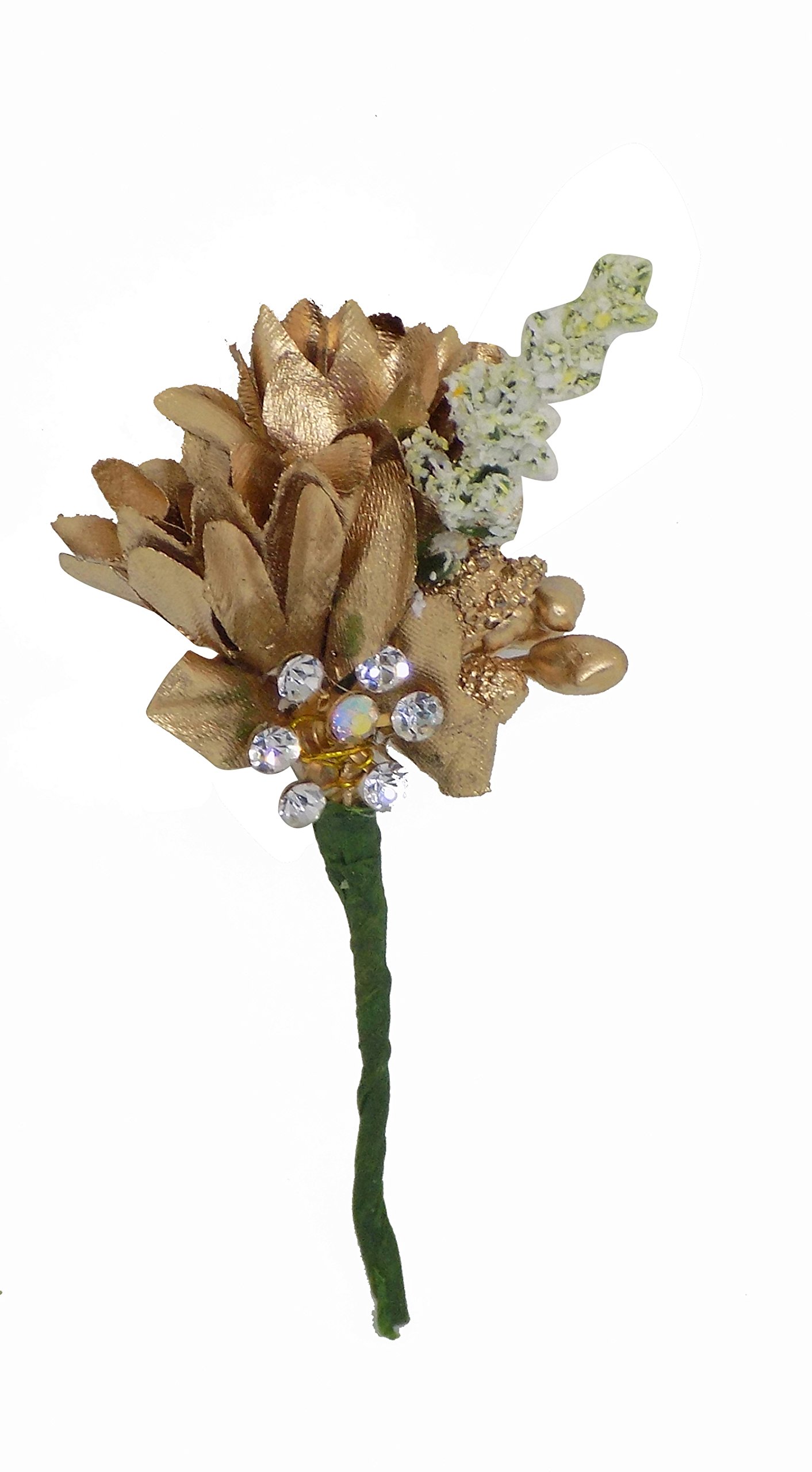 Elegant Golden Artificial Flower Hair Pins for Women - 5-Piece Set for Buns, Updos & Special Occasions | AASA Fashion Hair Accessories