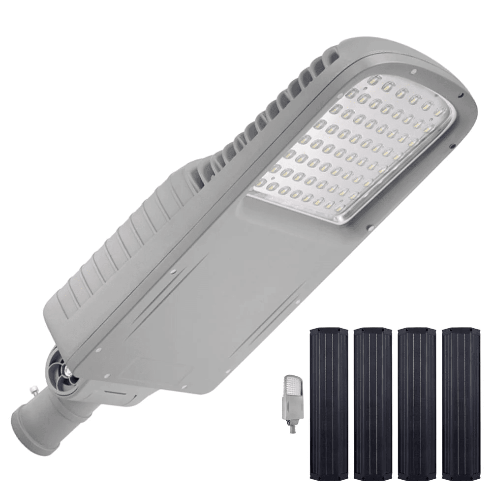 100W Solar LED Street Light 12800 Lumens 5000K - Smart Bluetooth Street Light with Motion Sensor | All-in-One Solar Street Lamp for Outdoor, Garden, Pathway, Parking Lot | IP65 Waterproof | 3 Year Warranty
