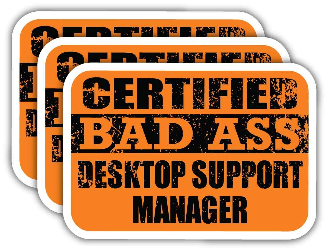 Certified Desktop Support Manager Stickers - 3M Vinyl Decals for Laptops & Cars | Funny Job Gift