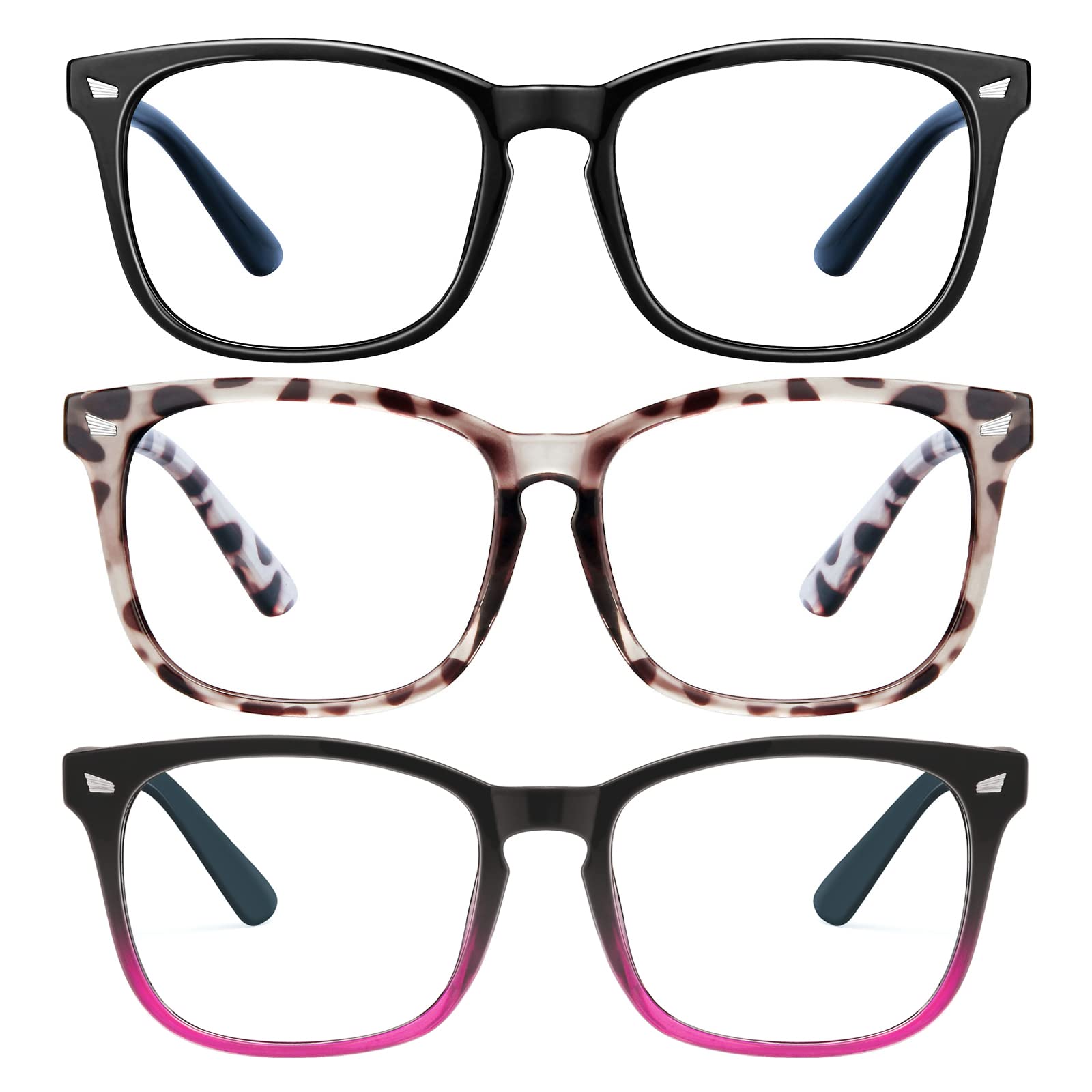 HUNSQUER Blue Light Blocking Glasses for Women & Men - Anti Eyestrain Computer Glasses for Screen Time, Gaming & Office Work