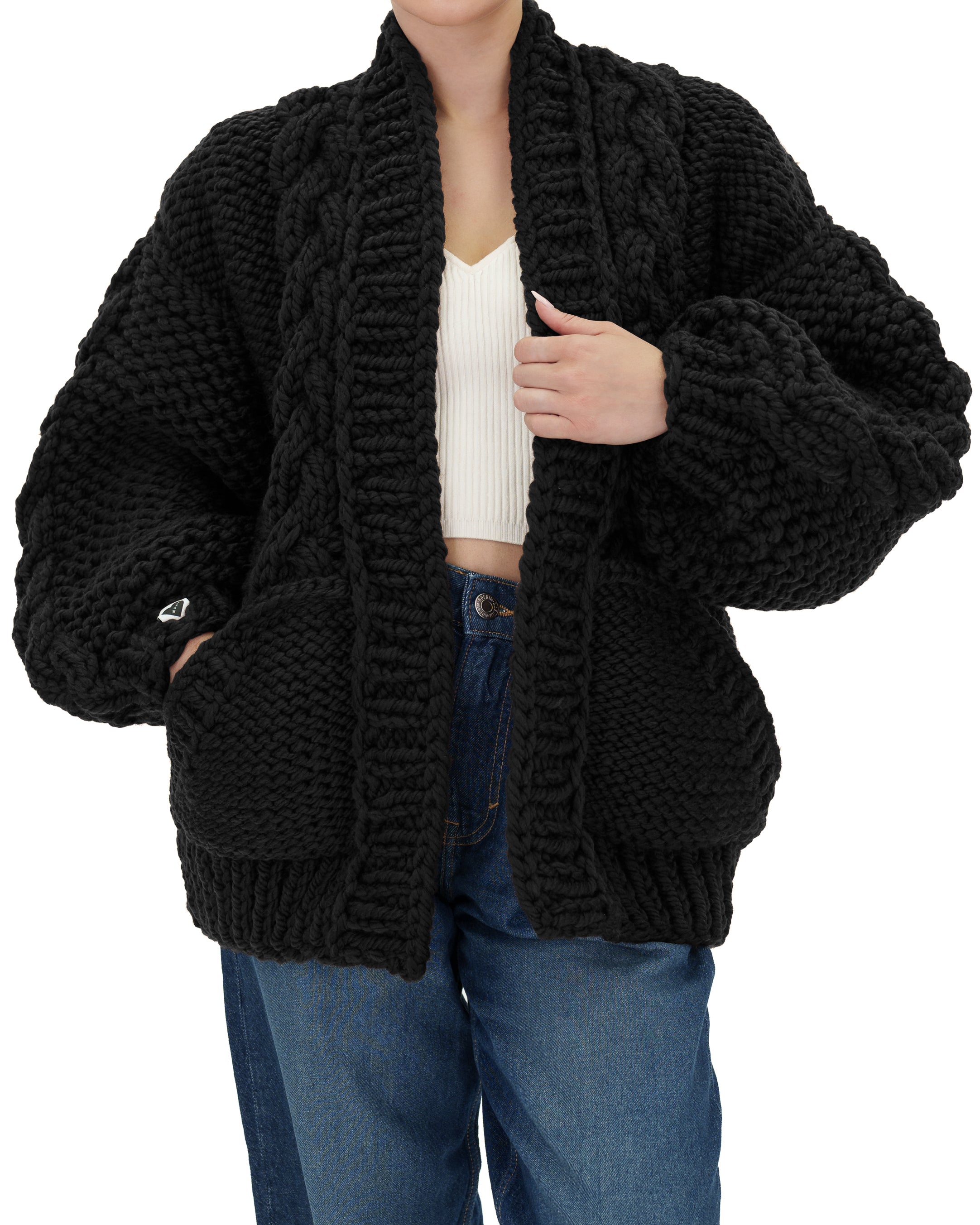 Stylish Braided Pocket Cardigan for Women - Soft Knit Open Front Sweater | Perfect for Fall, Winter & Layering Outfits