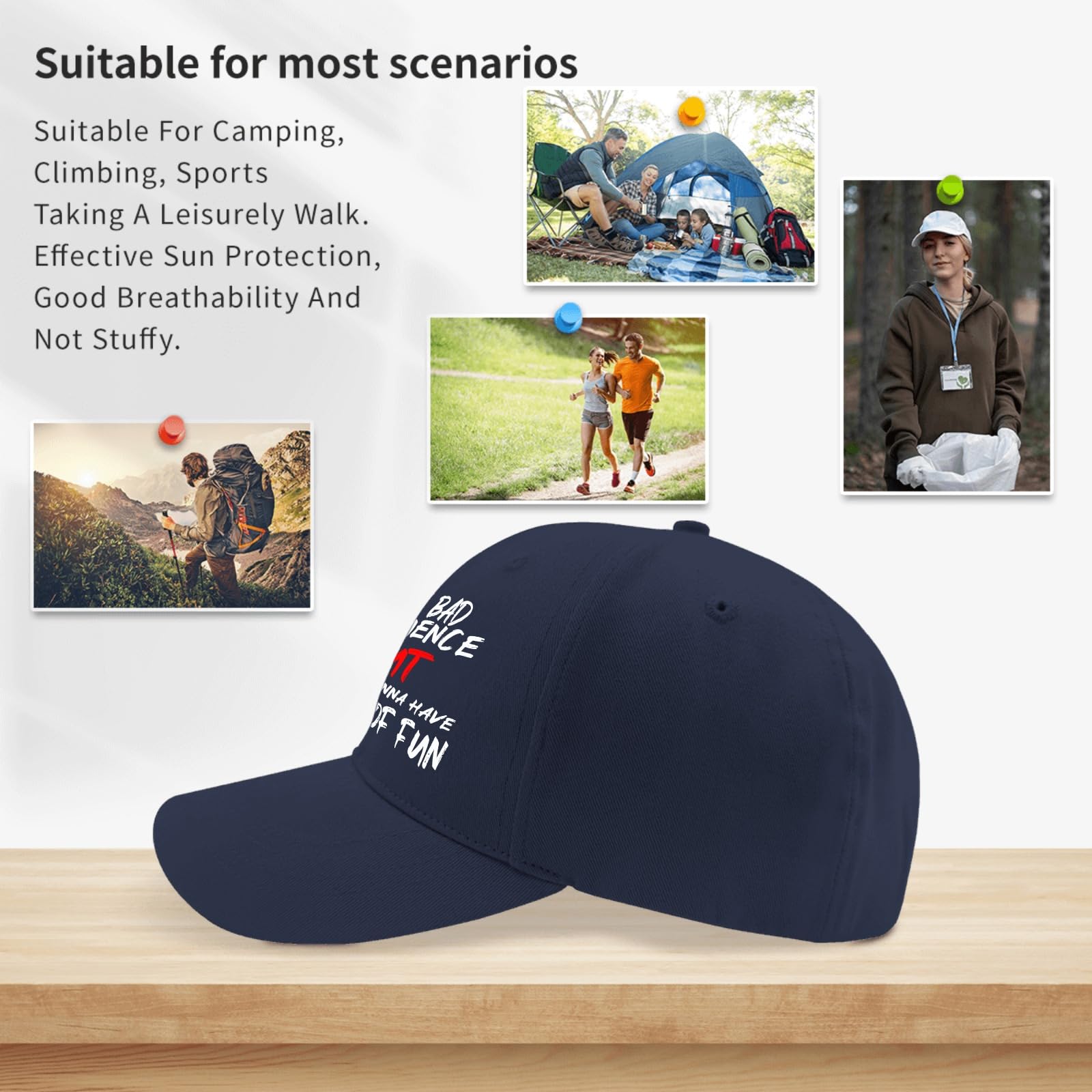 Funny Sarcastic Baseball Hat for Women & Men - Lightweight Fitted Cap for Running, Golf & Sun Protection - Bad Influence But Damn Fun Hat for Sports & Outdoor Activities