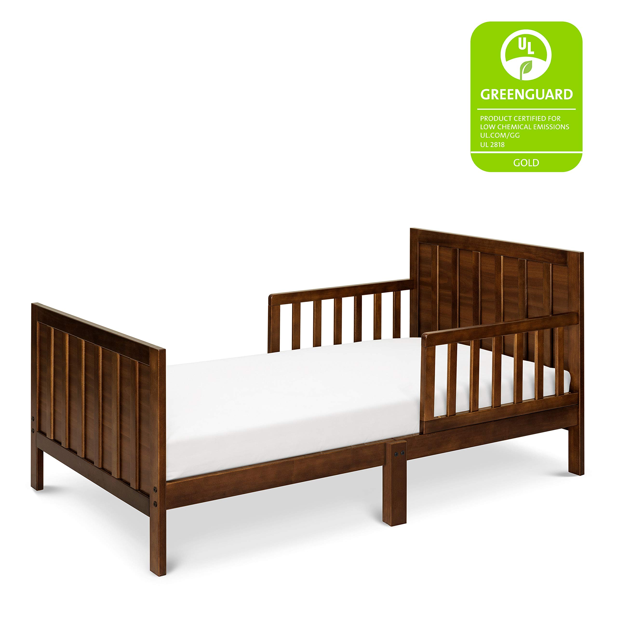 DaVinci Benji Toddler Bed in Espresso - Greenguard Gold Certified, Solid Wood Convertible Kids Bed for Nursery & Bedroom - Safe & Stylish Toddler Sleeping Solution