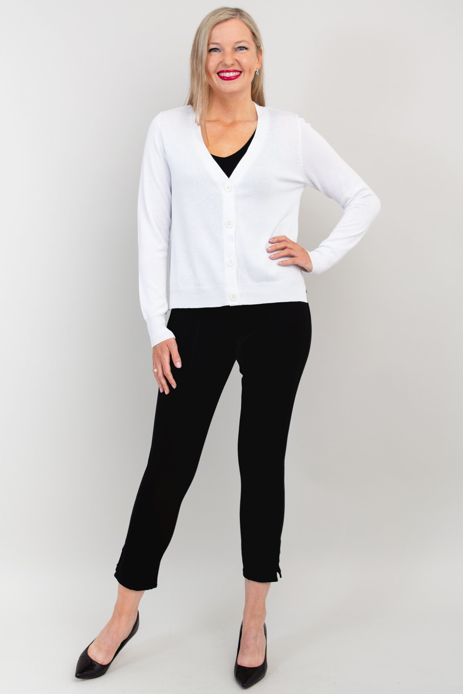 Jessica Women's Soft Bamboo Cotton Sweater - White | Cozy & Breathable Knit Pullover for Fall & Winter Layering