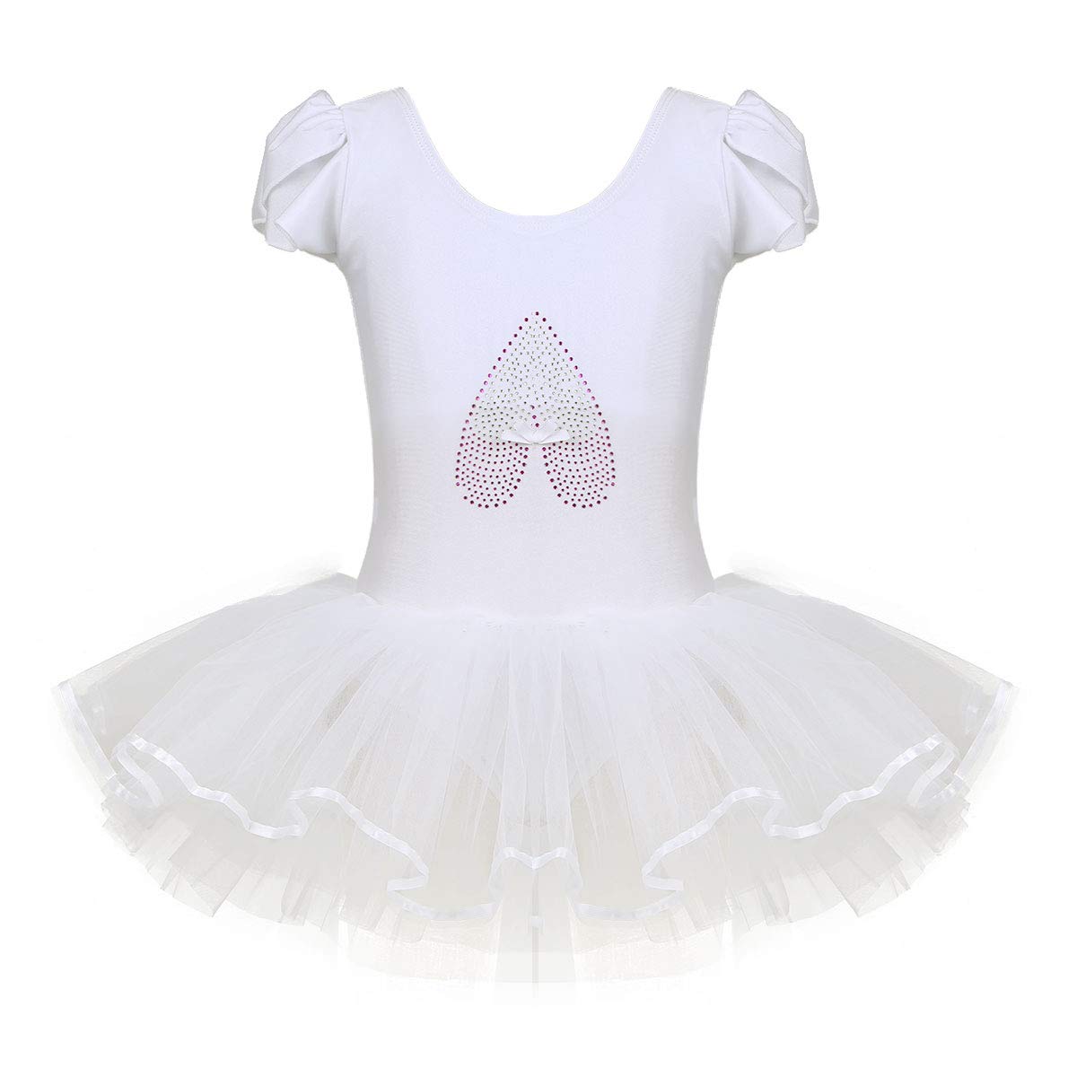 Girls Ballet Tutu Dress with Cap Sleeves - Sparkling Sequined Leotard for Dance, Gymnastics & Performance | Perfect for Recitals, Competitions & Ballet Classes