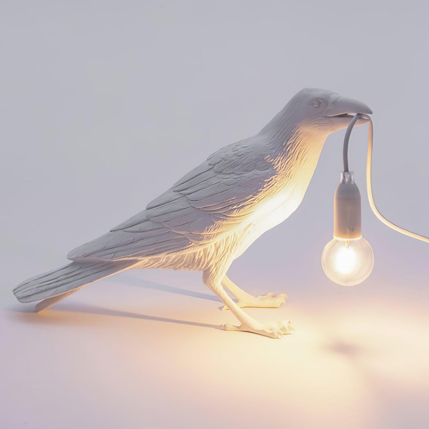 Raven Resin Table Lamp - Modern Gothic Home Decor for Bedroom, Living Room, Office - Handcrafted Night Light with Adjustable Brightness for Reading & Relaxation
